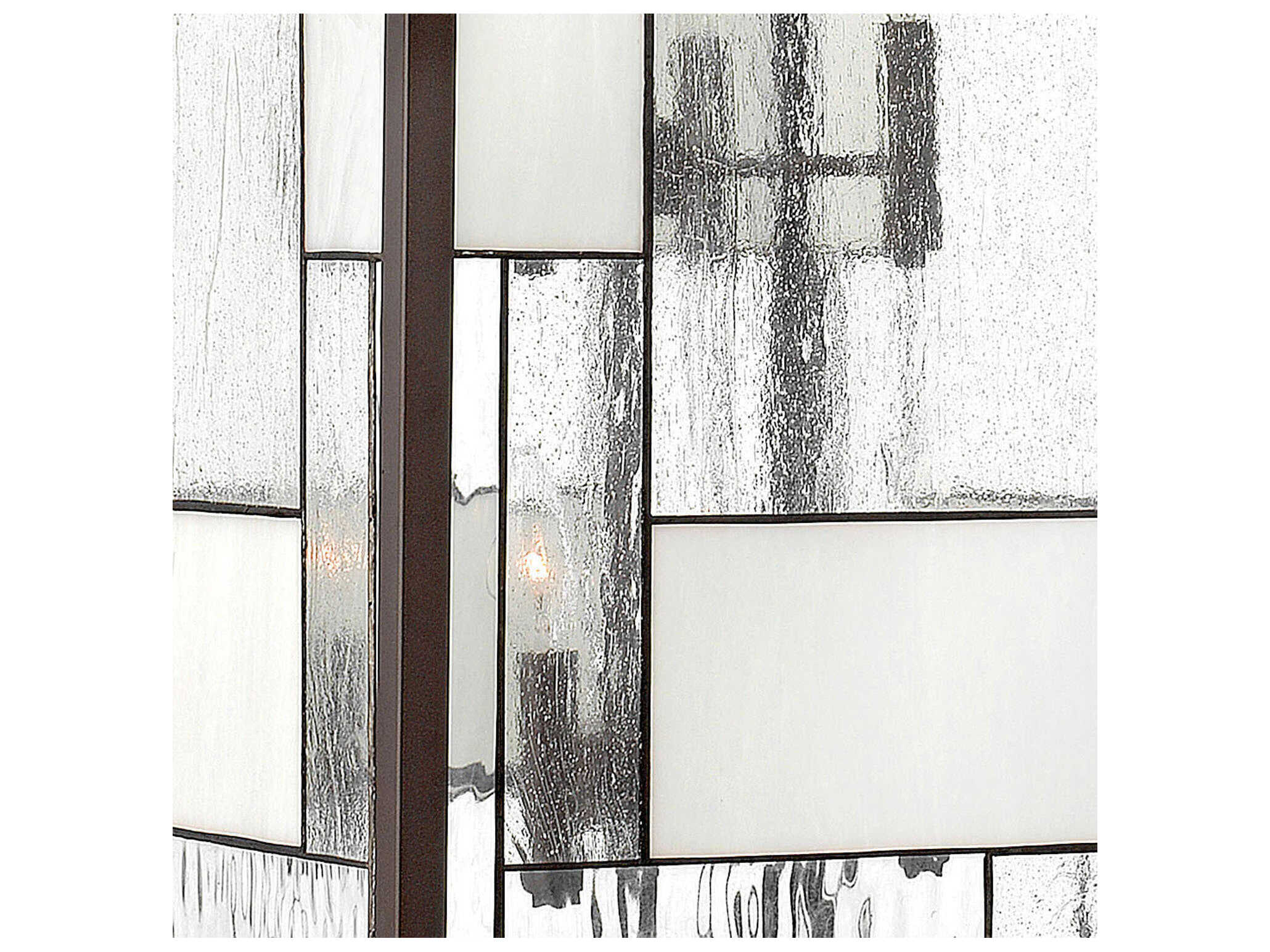 Hinkley Mondrian 1-Light Buckeye Bronze Glass Geometric Pendant