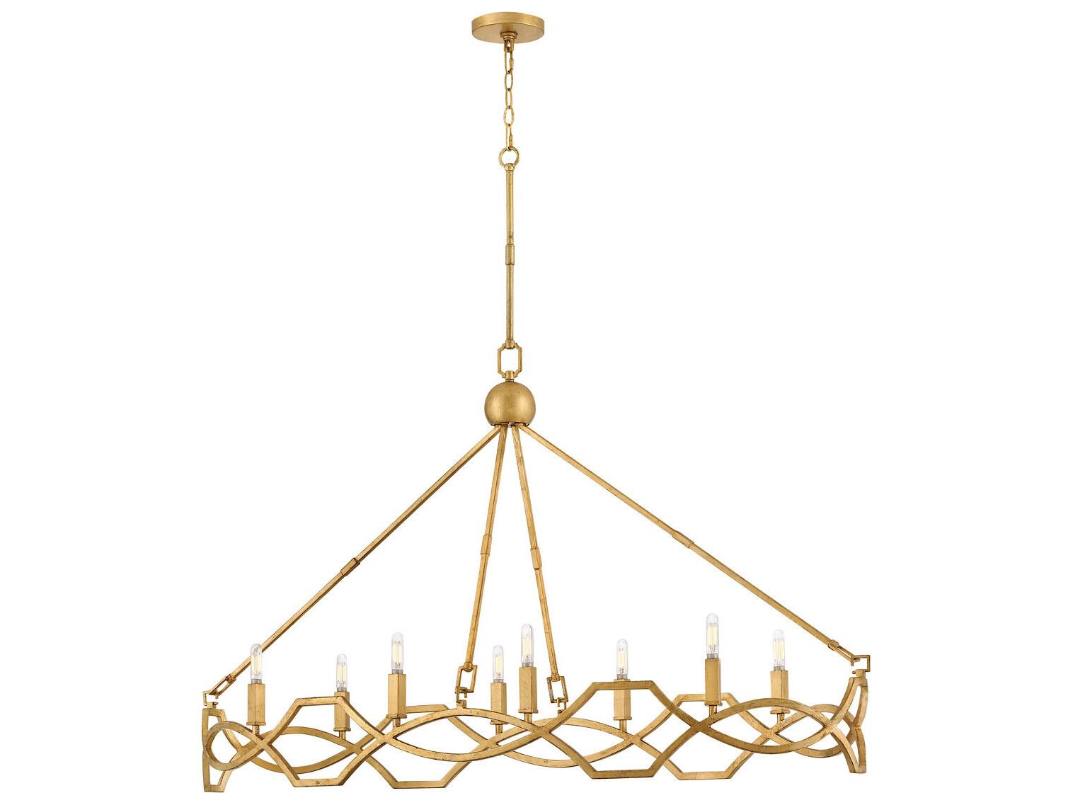 Hinkley Leona 8-Light Distressed Brass Island Pendant