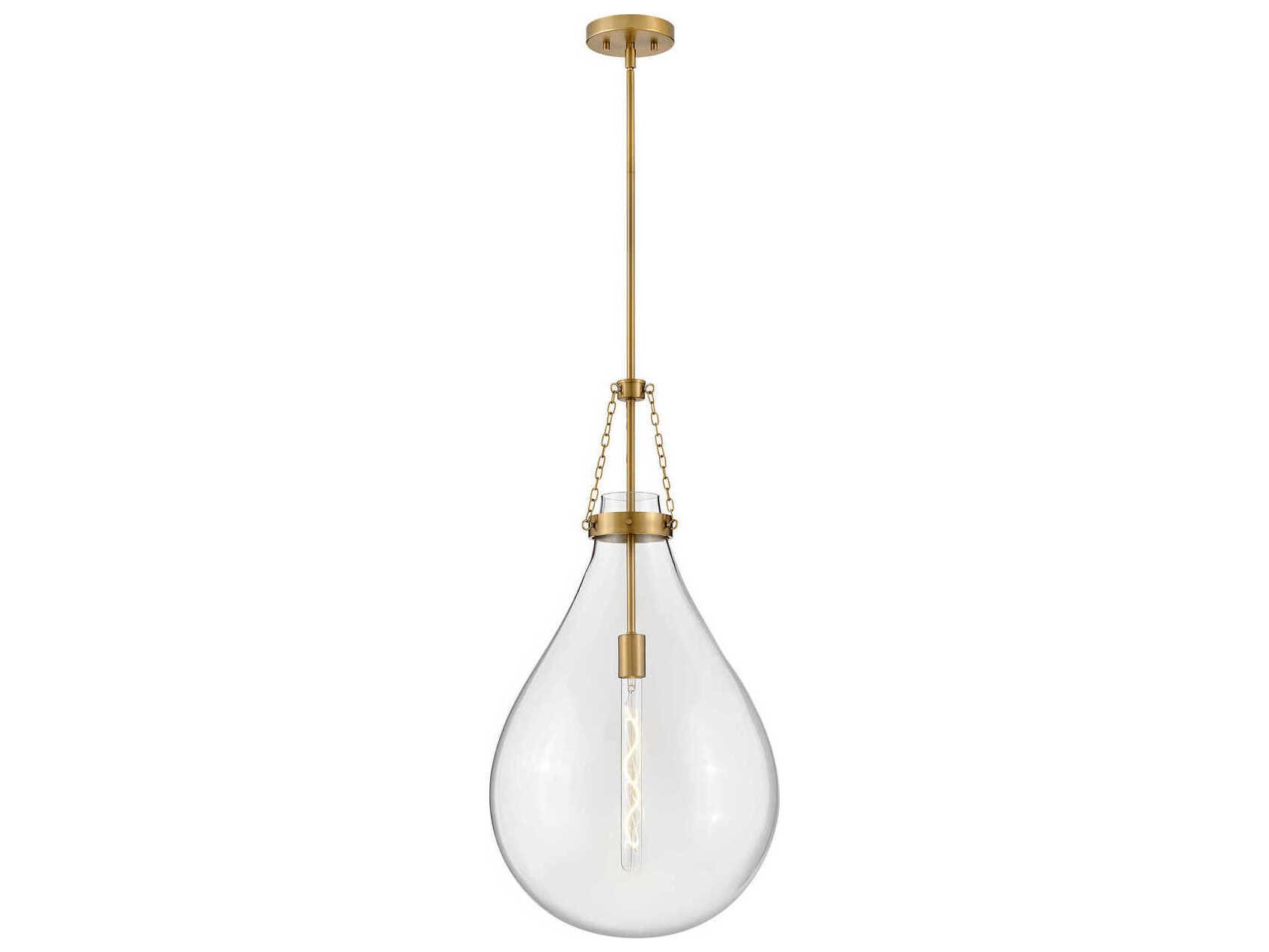 Hinkley Eloise 1-Light Lacquered Brass Glass Pendant