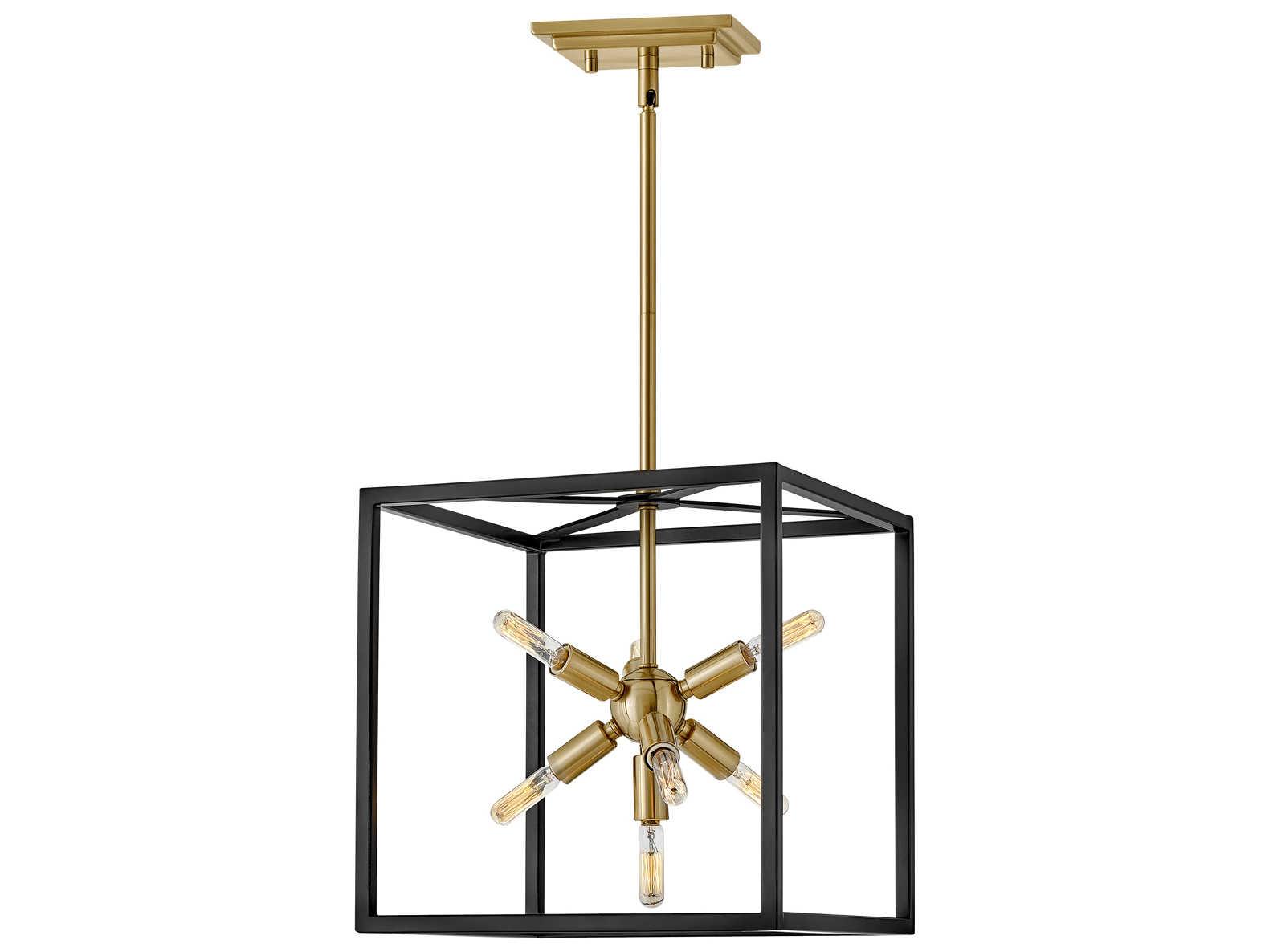 Hinkley Aros 7-Light Black Warm Brass Sputnik Pendant