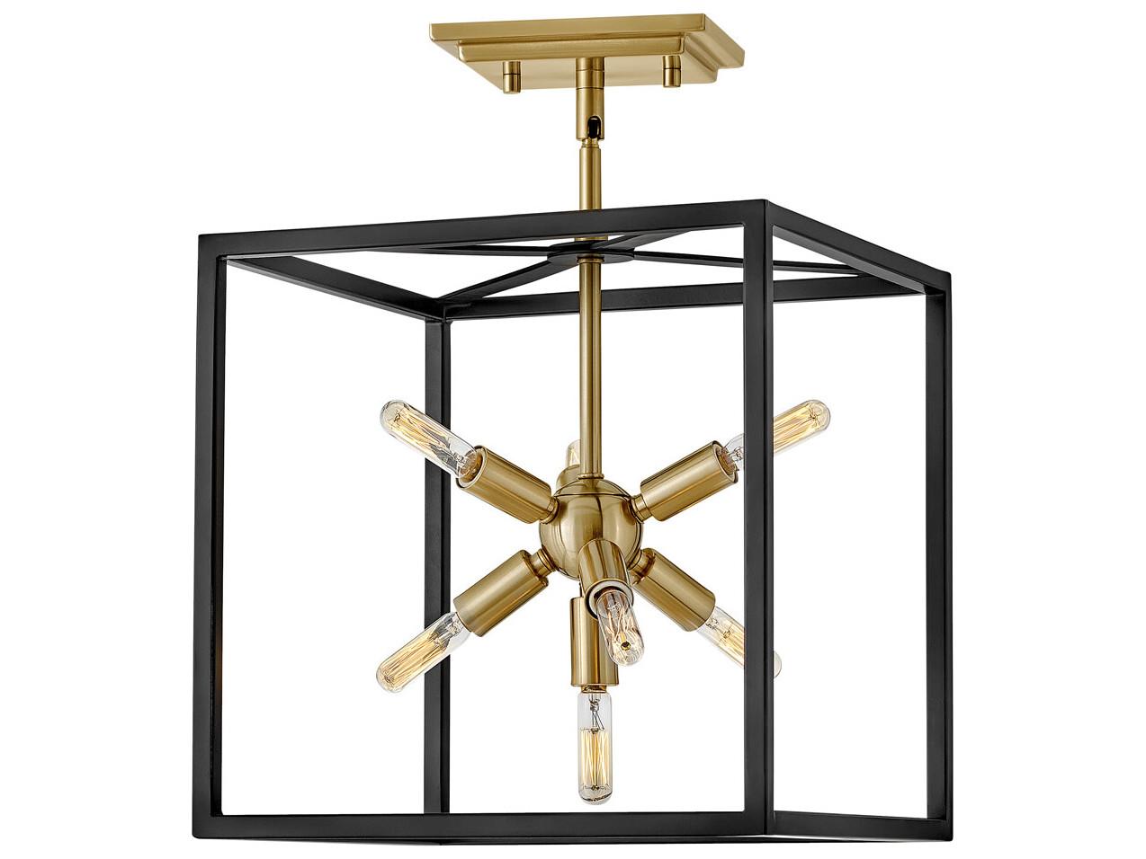 Hinkley Aros 7-Light Black Warm Brass Sputnik Pendant