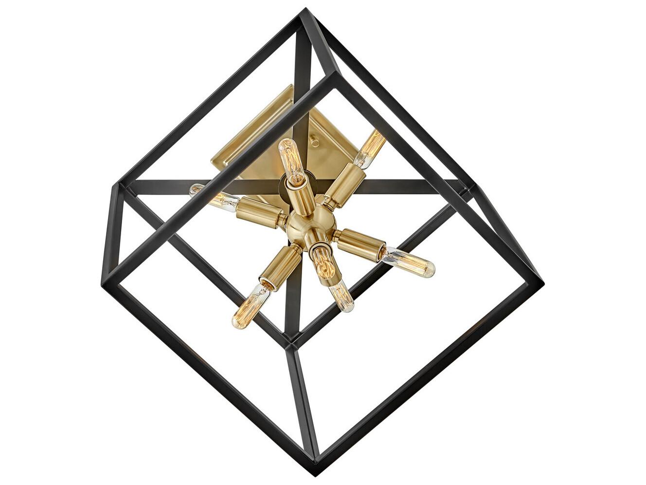 Hinkley Aros 7-Light Black Warm Brass Sputnik Pendant