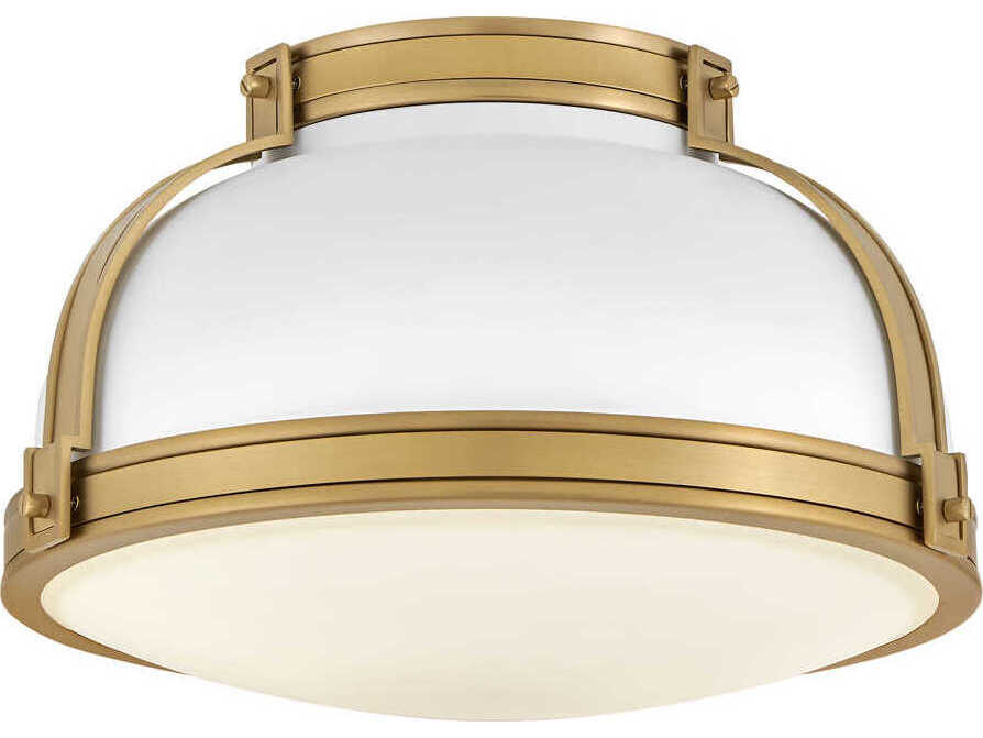 Hinkley Barton 2-Light Matte White Lacquered Brass Dome Flush Mount