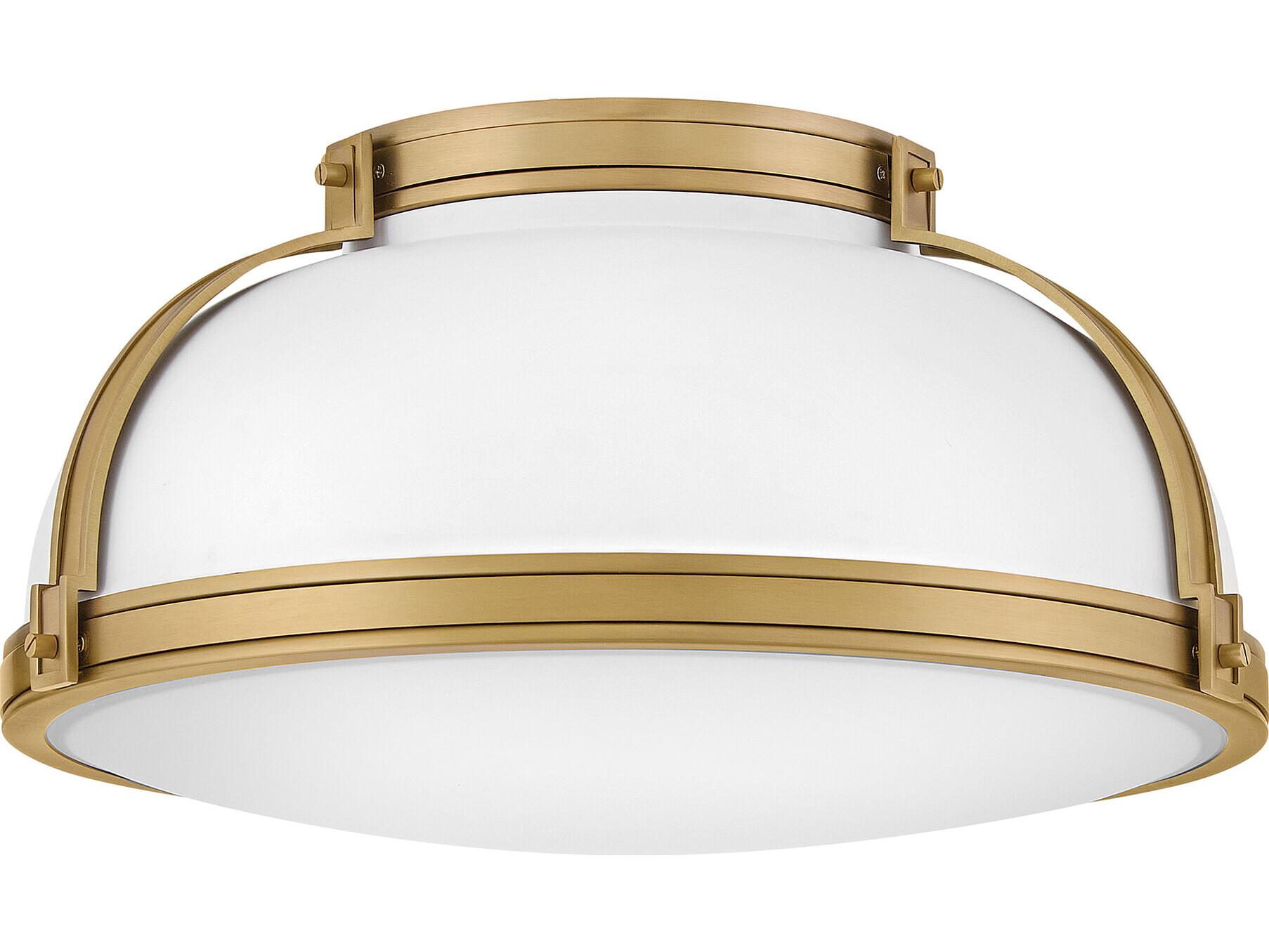 Hinkley Barton 3-Light Matte White Lacquered Brass Round Flush Mount