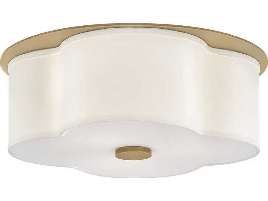 Hinkley Delaney 3-Light Heritage Brass Geometric Flush Mount