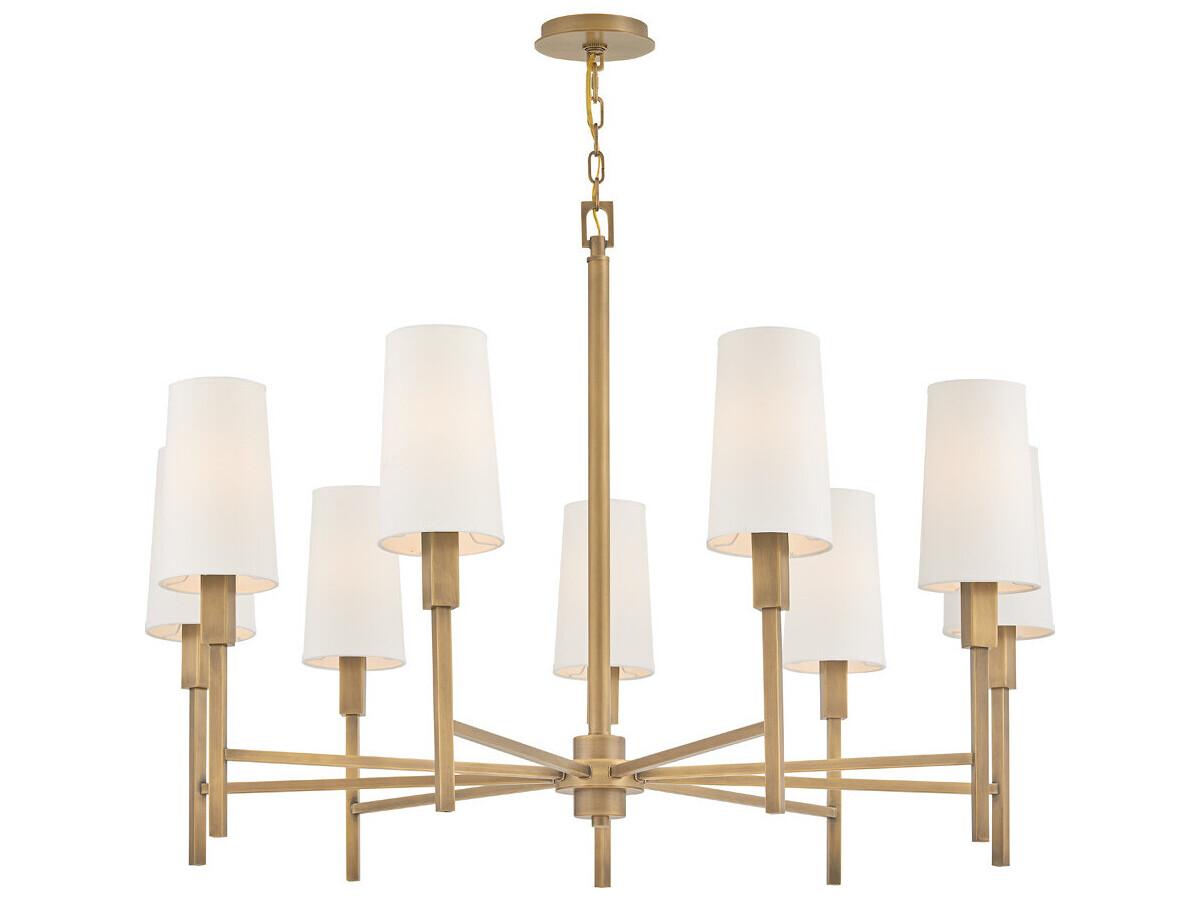 Hinkley Fenwick 9-Light Heritage Brass Chandelier