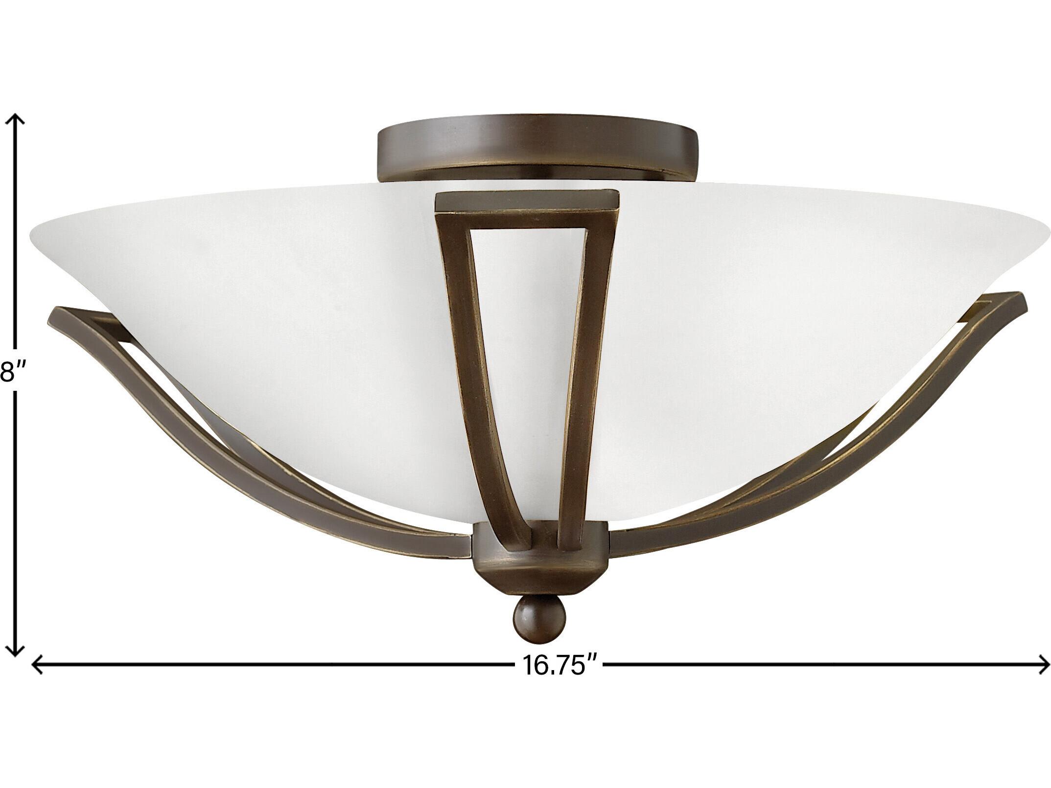 Hinkley Bolla 2-Light Olde Bronze Glass Bowl Semi Flush Mount