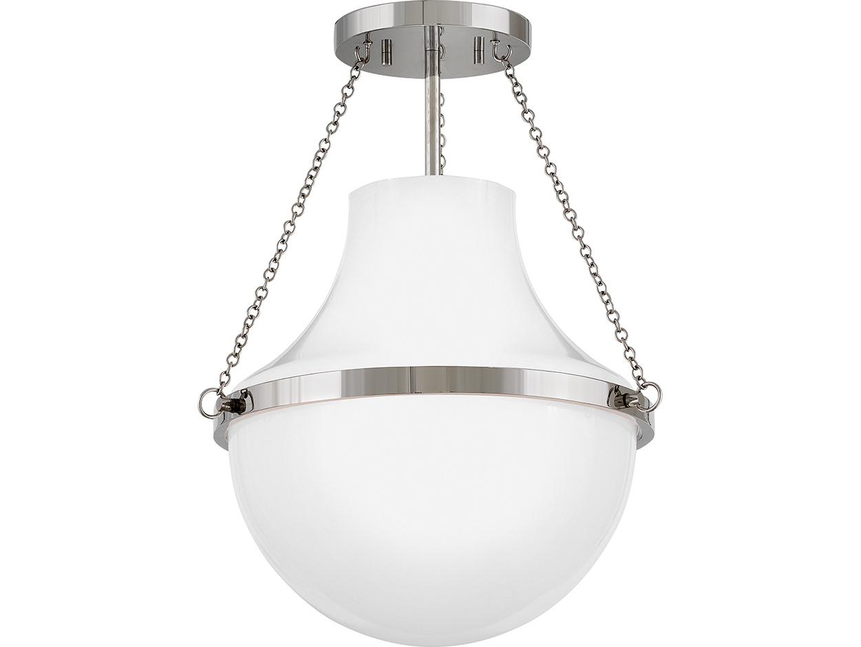 Hinkley Collins 1-Light Polished Nickel Semi Flush Mount