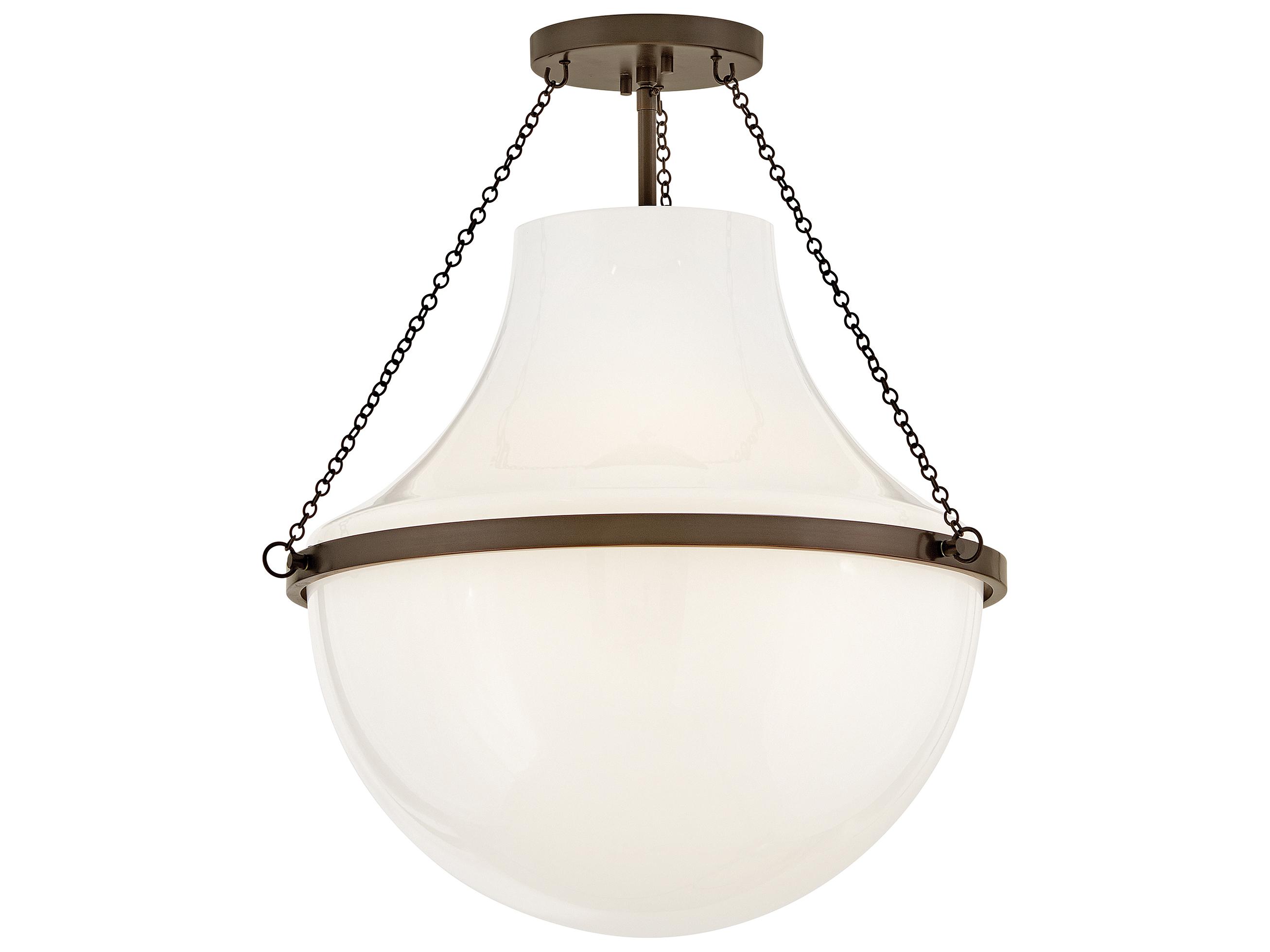Hinkley Collins 1-Light Heritage Bronze Semi Flush Mount