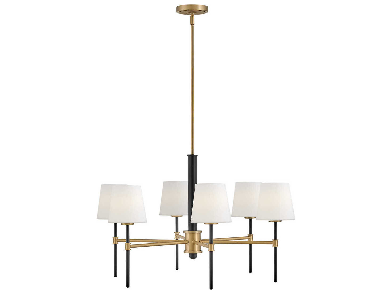 Hinkley Saunders 6-Light Black Lacquered Brass Chandelier