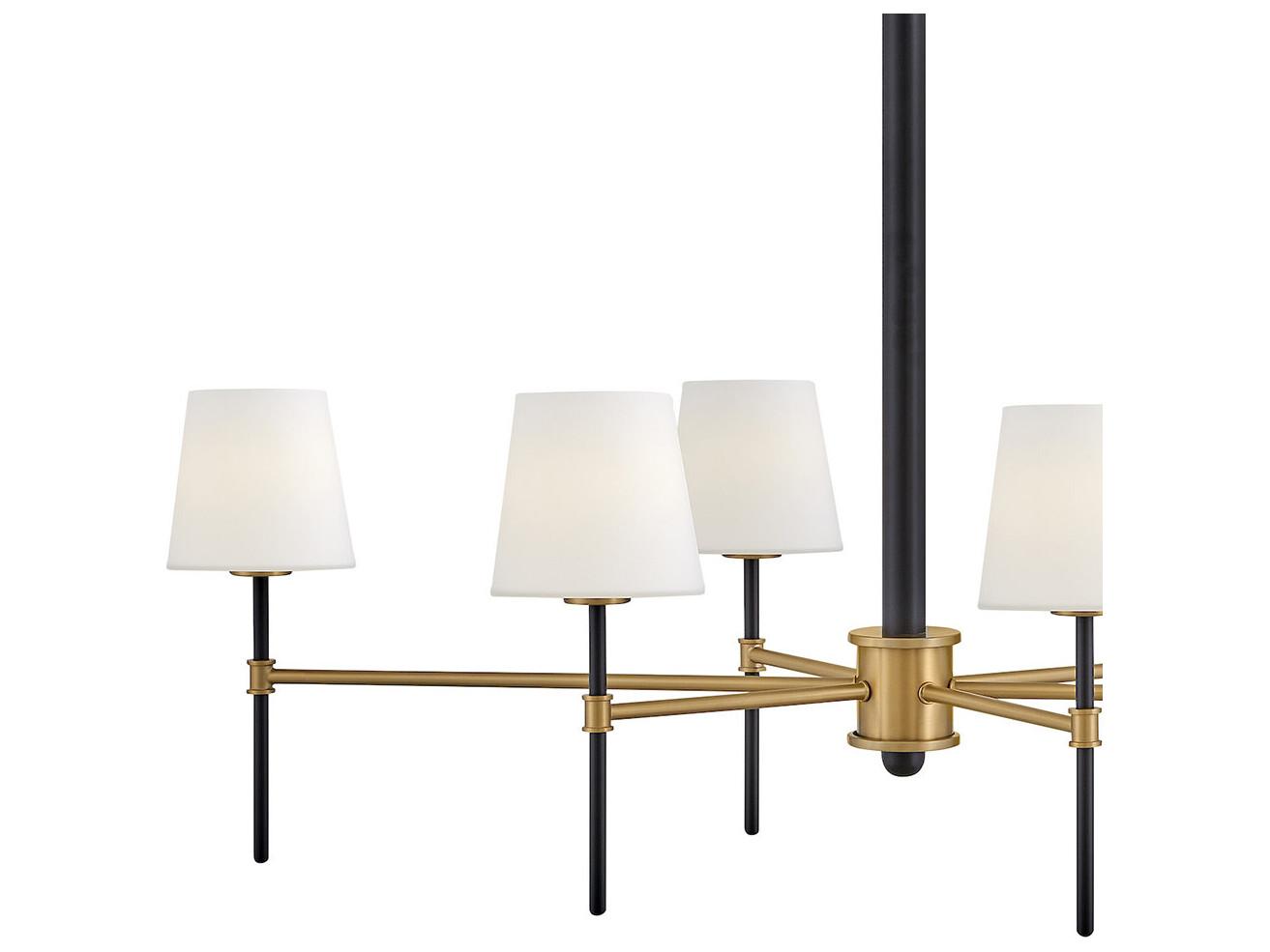 Hinkley Saunders 6-Light Black Lacquered Brass Island Pendant