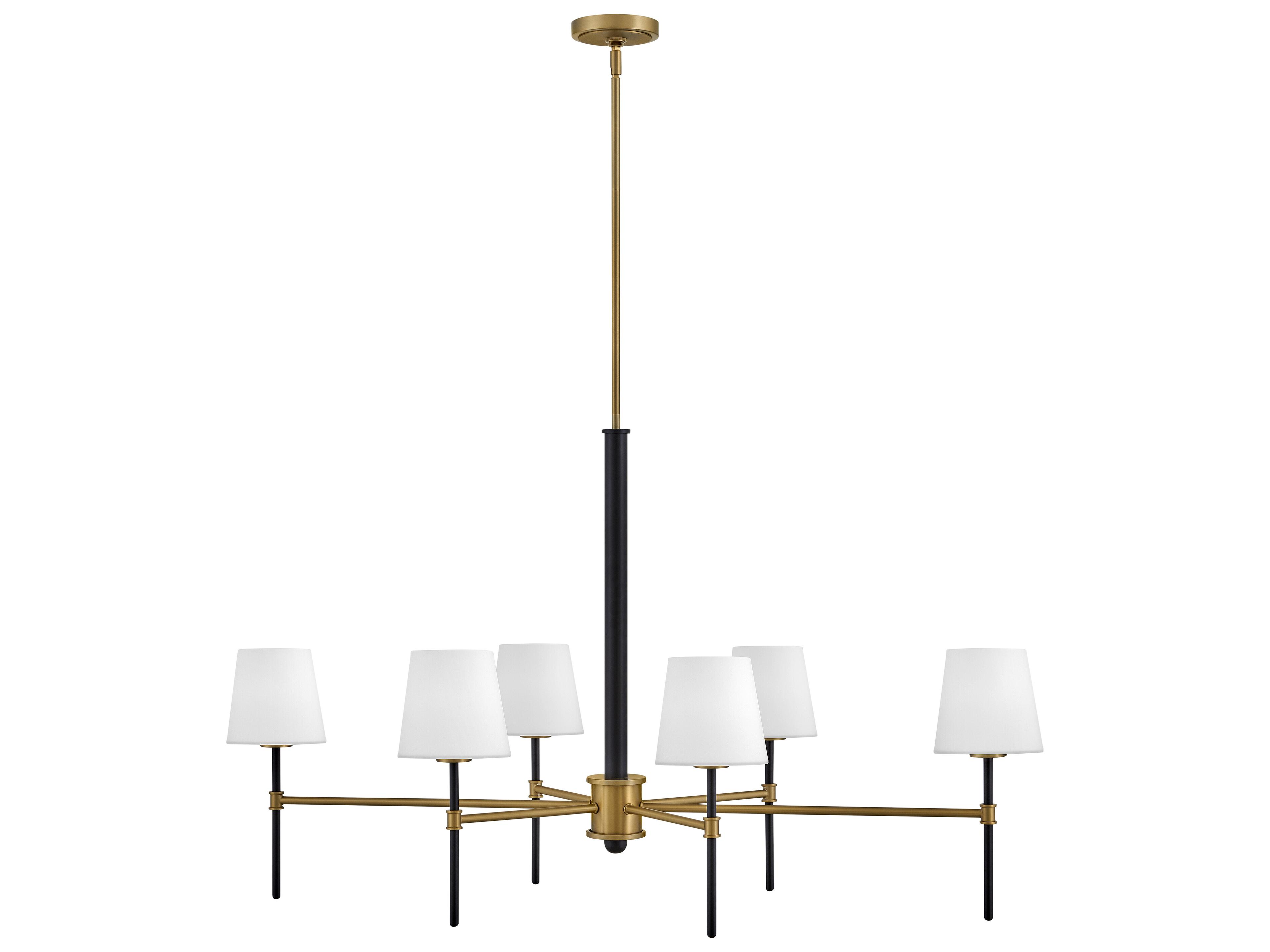Hinkley Saunders 6-Light Black Lacquered Brass Island Pendant