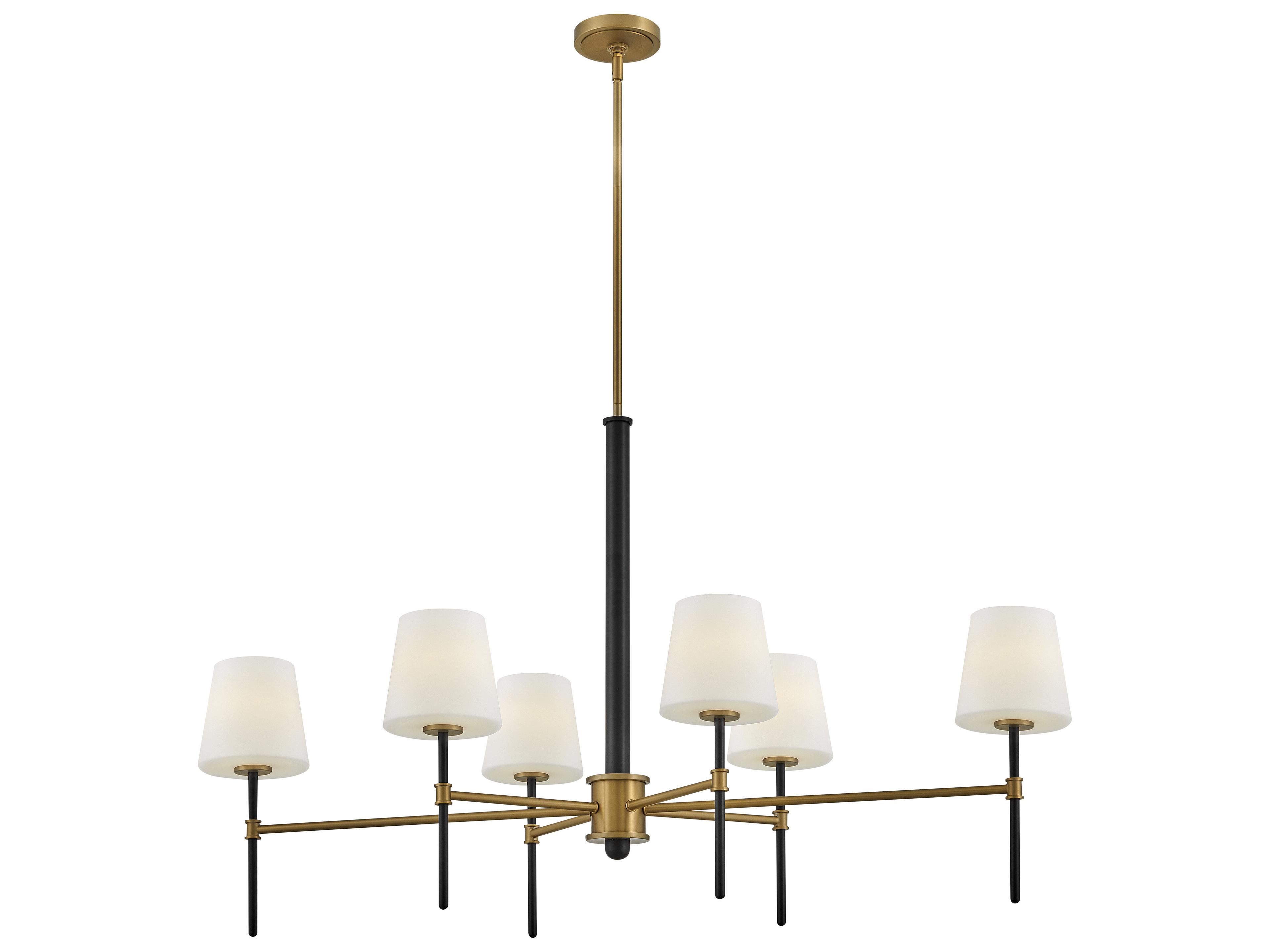Hinkley Saunders 6-Light Black Lacquered Brass Island Pendant