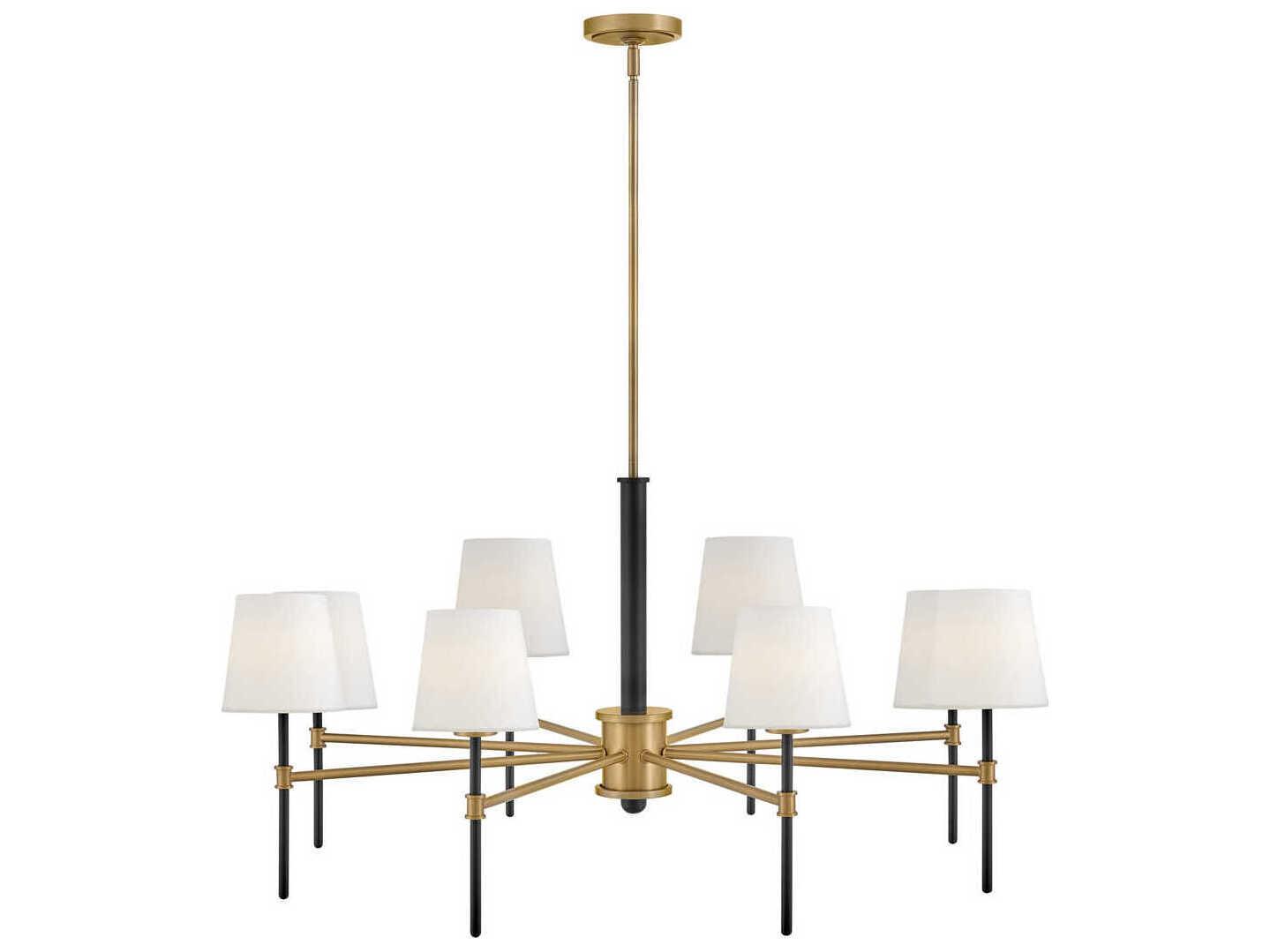 Hinkley Saunders 8-Light Black Lacquered Brass Chandelier