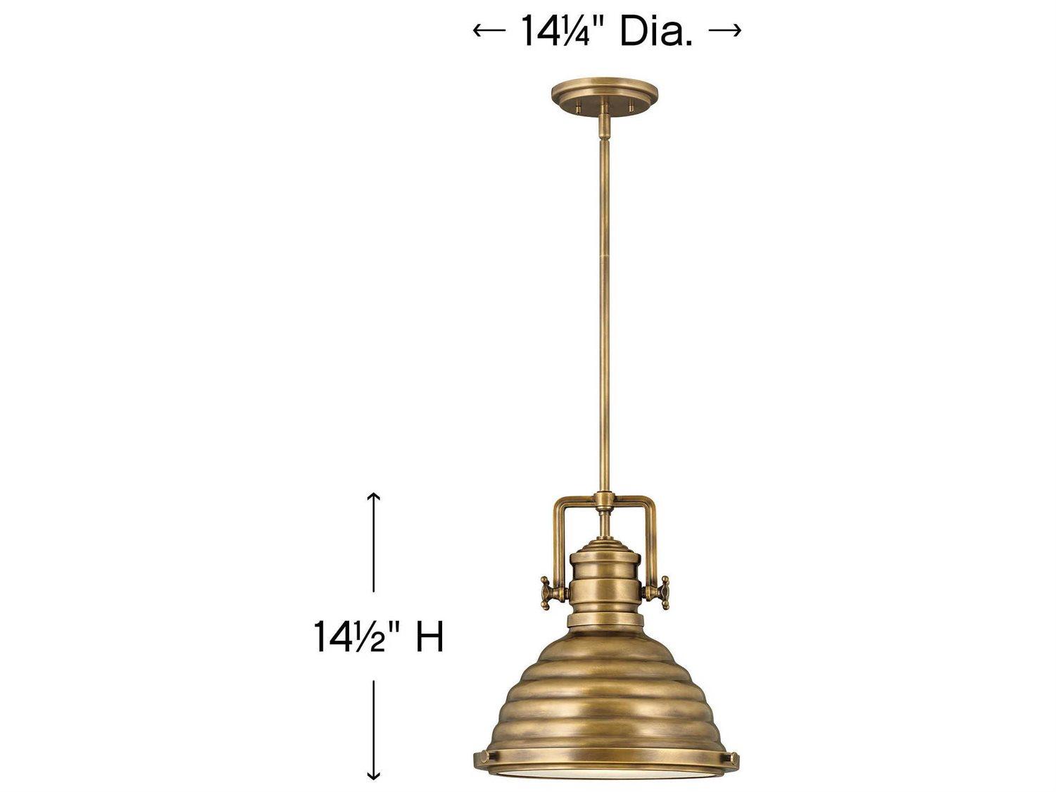 Hinkley Keating 1-Light Heritage Brass Bell Pendant
