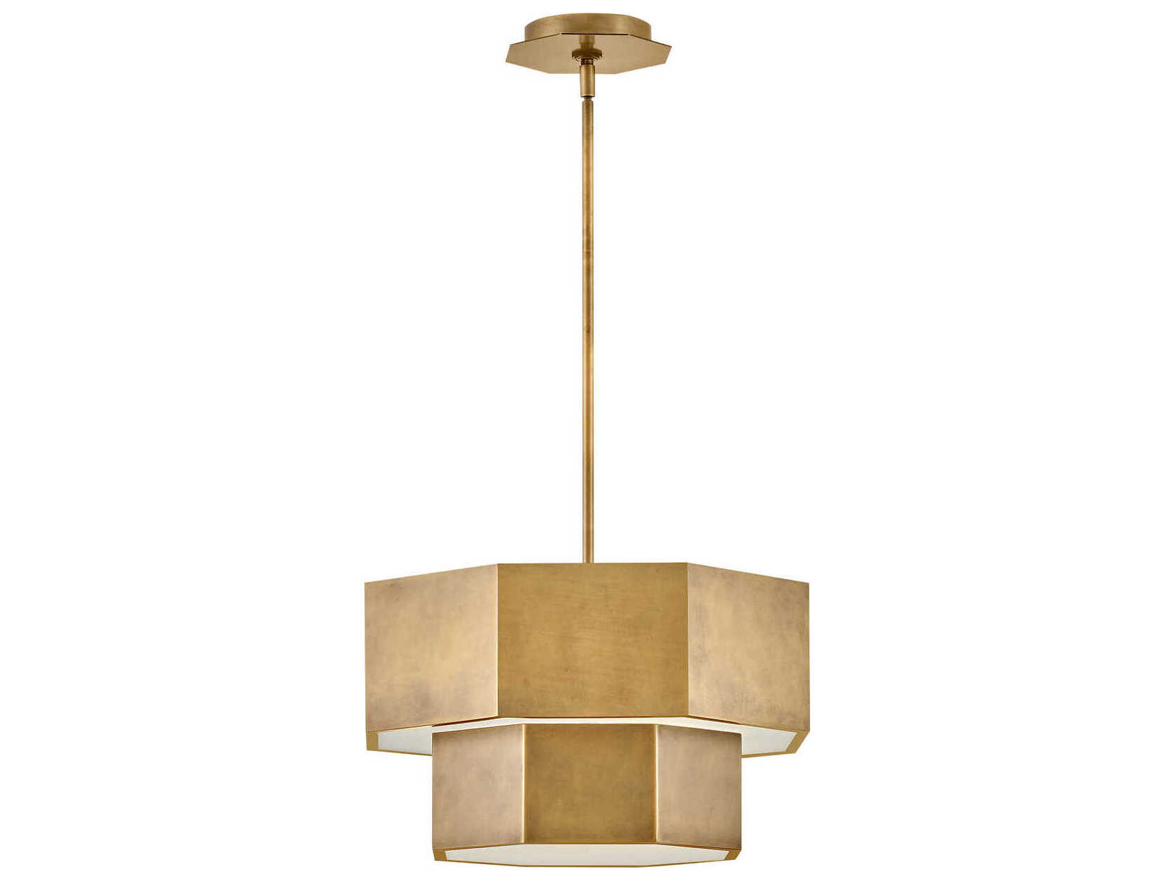 Hinkley Facet 5-Light Heritage Brass Tiered Chandelier