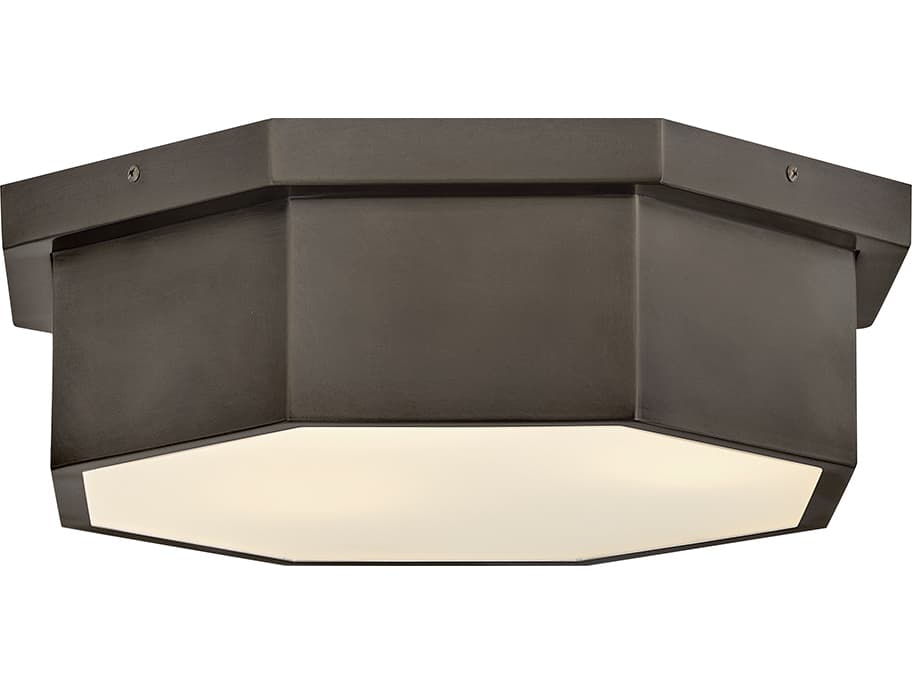 Hinkley Facet 3-Light Black Oxide Geometric Flush Mount
