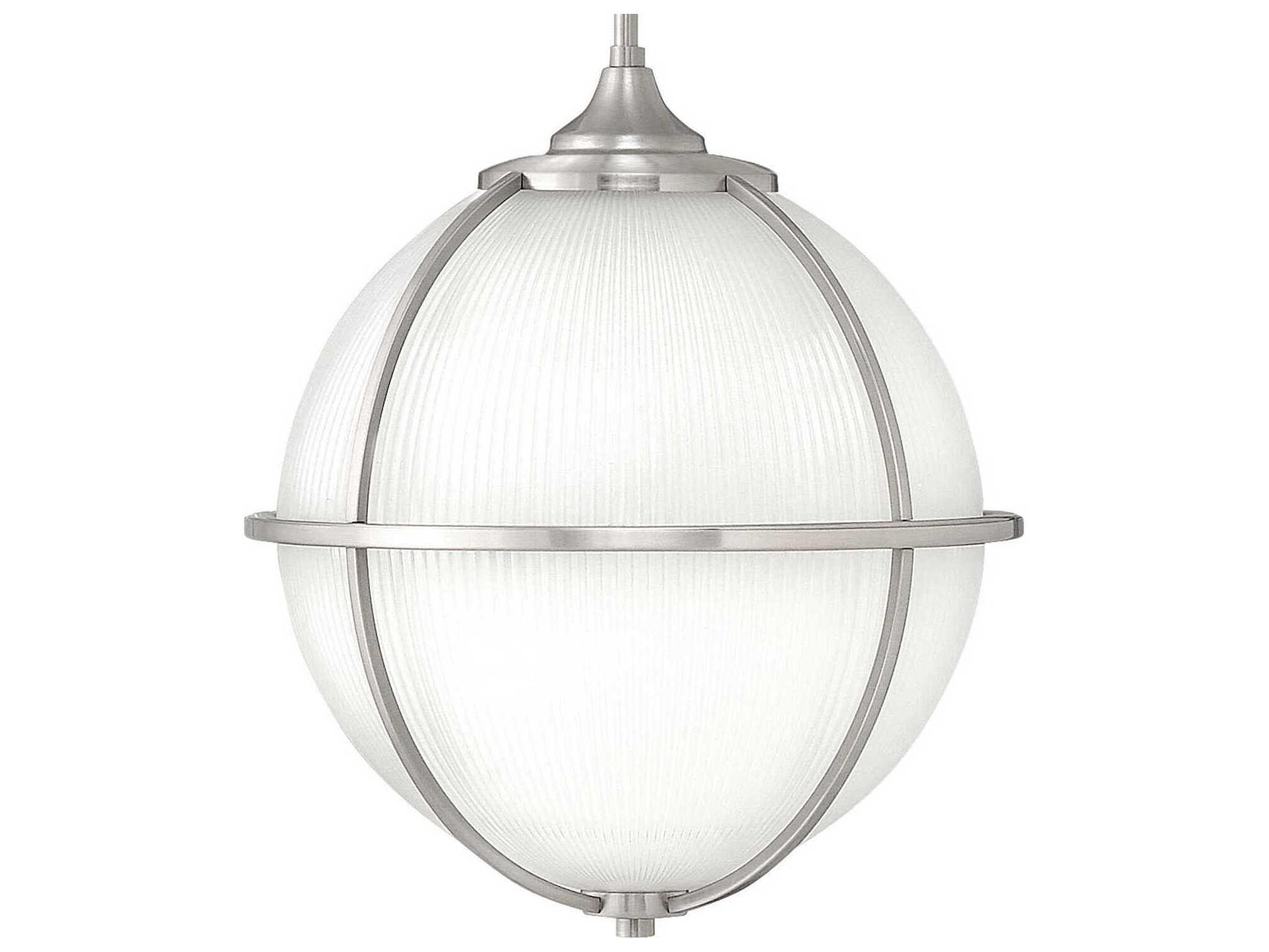 Hinkley Odeon 3-Light Brushed Nickel Glass Globe Pendant