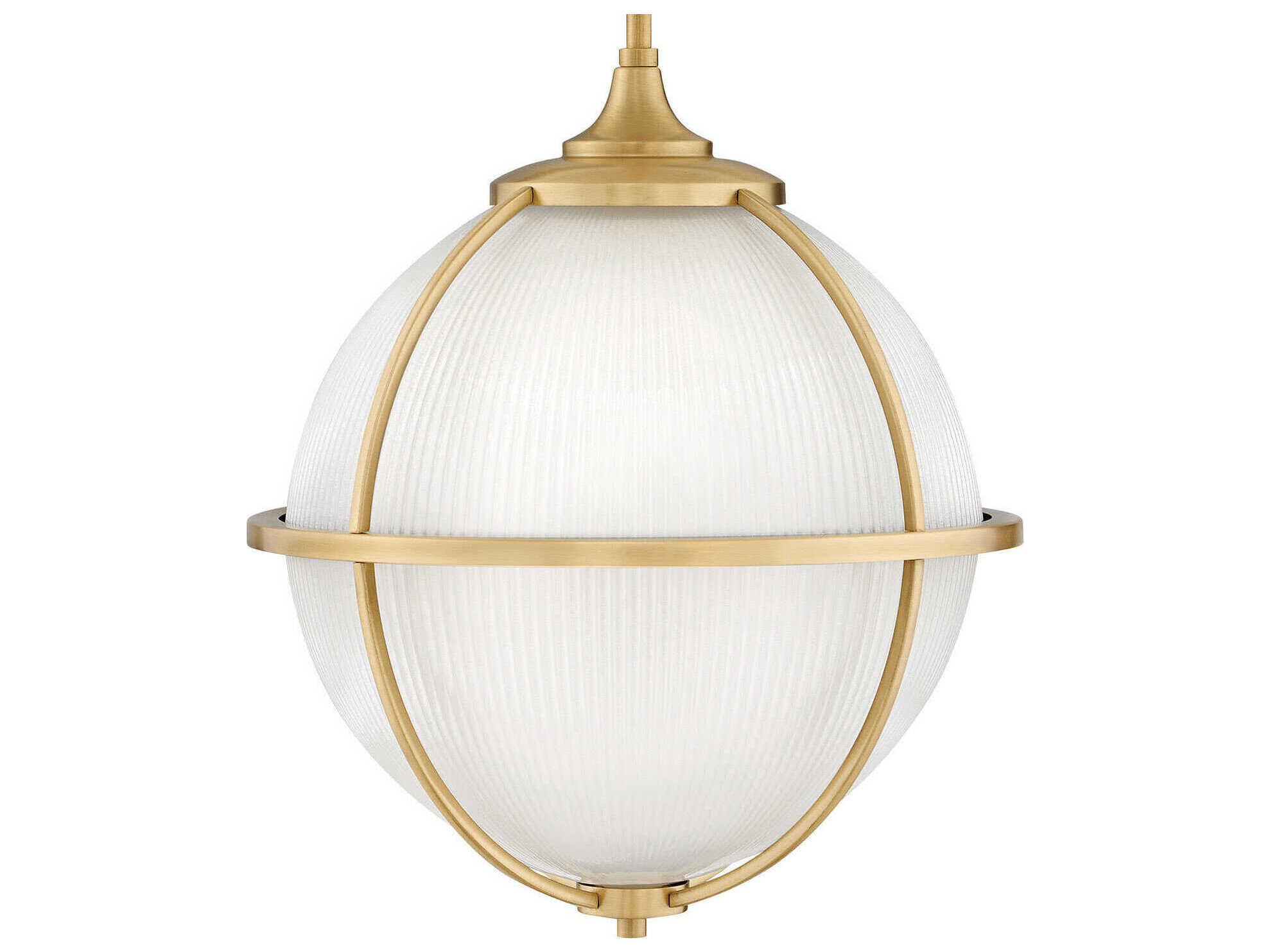 Hinkley Odeon 3-Light Satin Brass Glass Globe Pendant