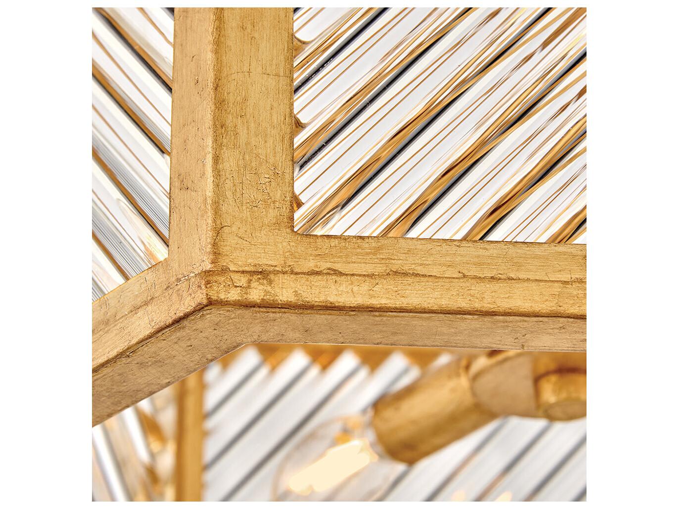 Hinkley Sura 4-Light Distressed Brass Geometric Semi Flush Mount