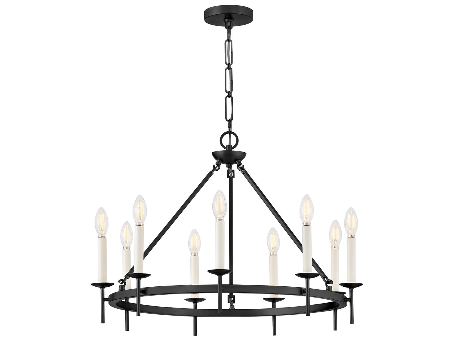 Hinkley Copley 9-Light Black Traditional Candelabra Chandelier
