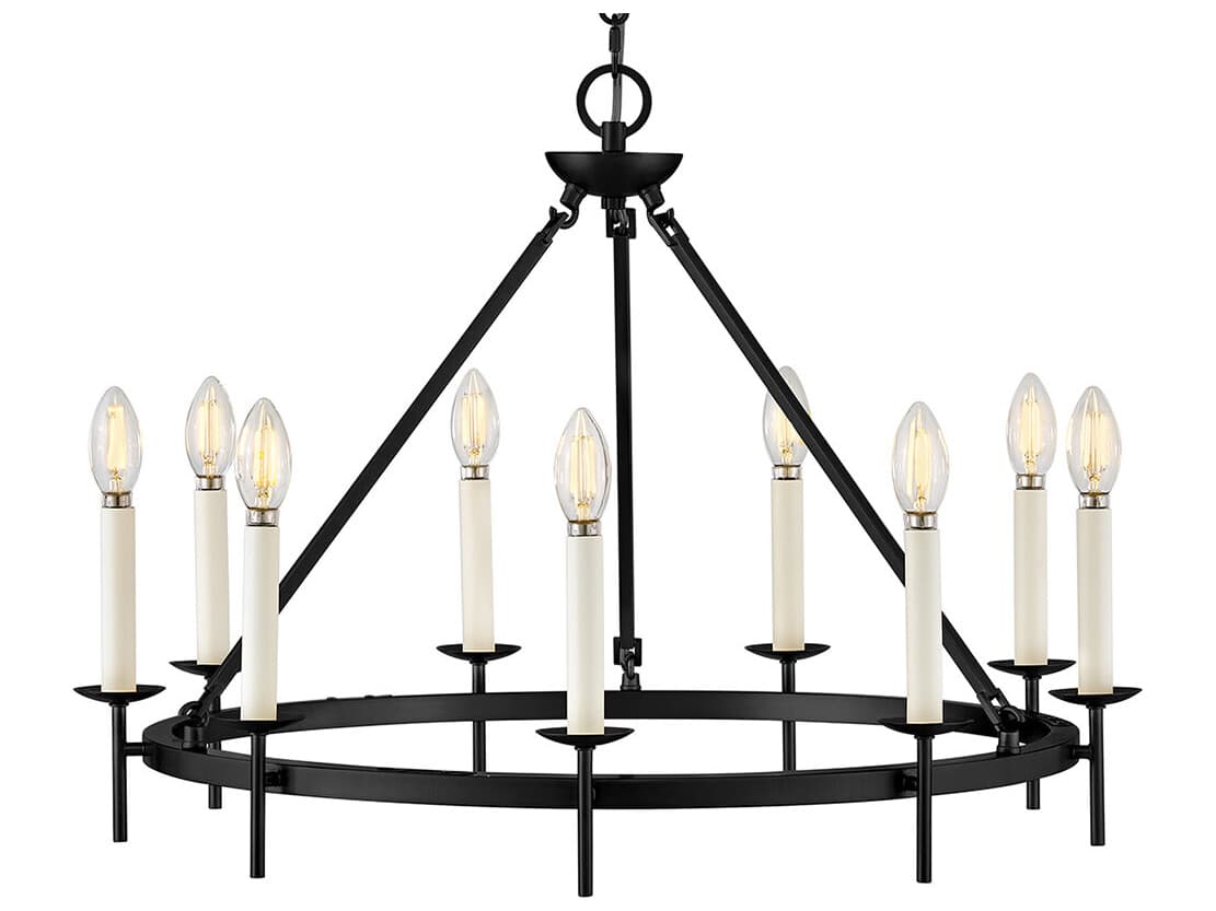 Hinkley Copley 9-Light Black Traditional Candelabra Chandelier