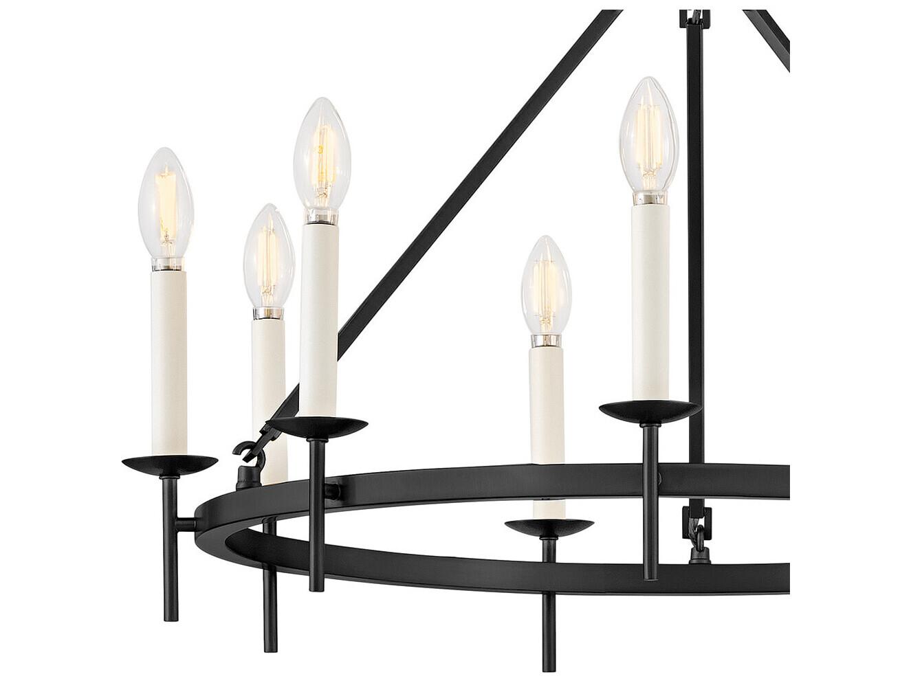 Hinkley Copley 9-Light Black Traditional Candelabra Chandelier