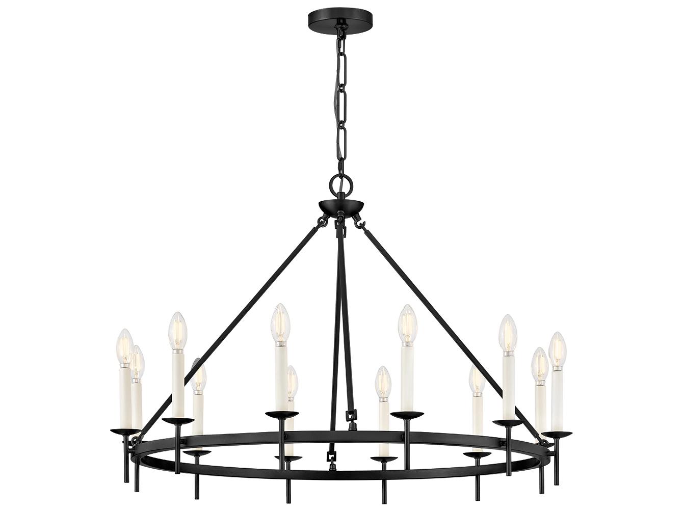 Hinkley Copley 12-Light Black Traditional Candelabra Chandelier