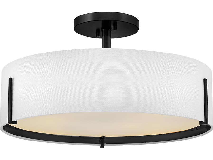 Hinkley Halle 4-Light Black Drum Semi Flush Mount