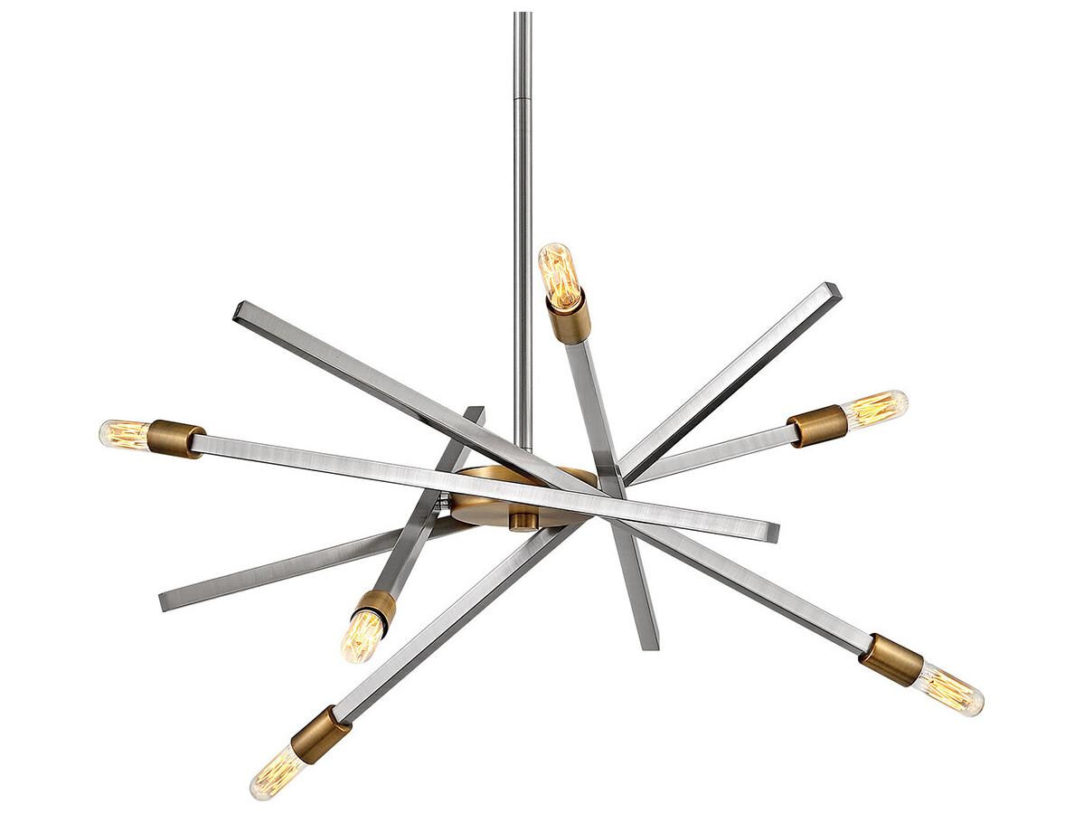 Hinkley Archer 6-Light Brushed Nickel Candelabra Sputnik Chandelier