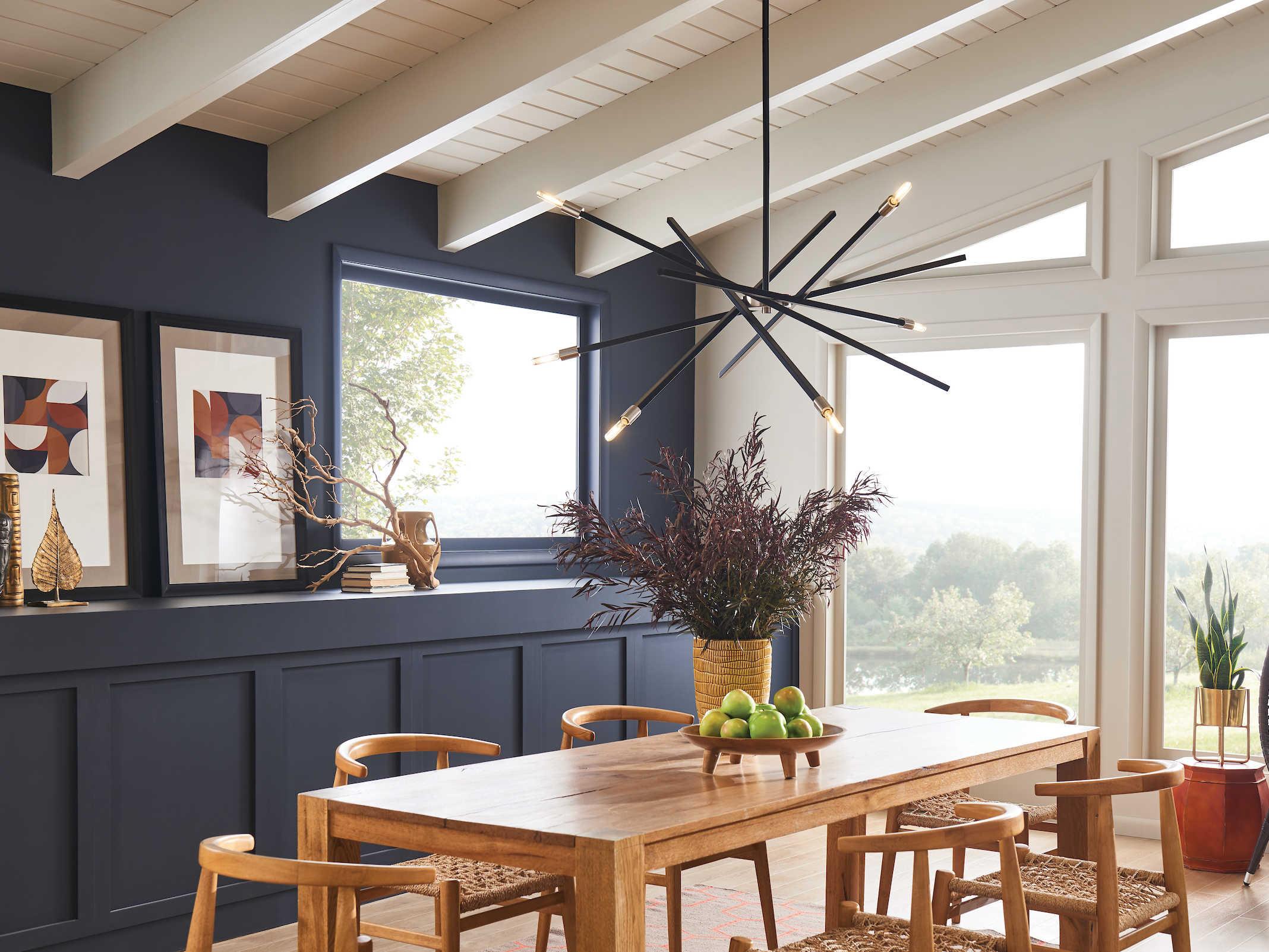 Hinkley Archer 6-Light Satin Black Candelabra Sputnik Chandelier