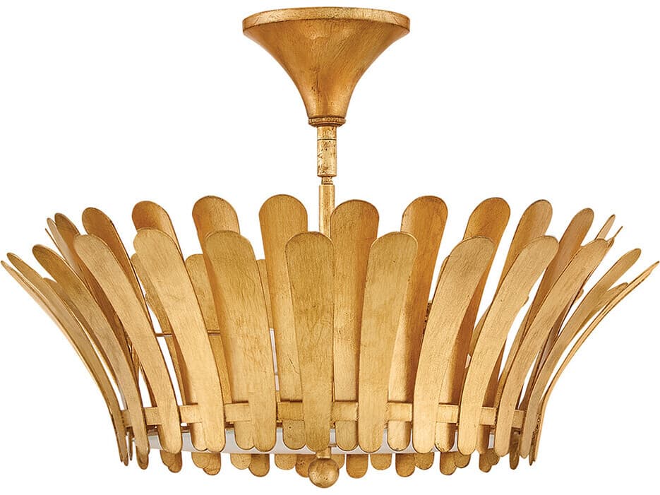 Hinkley Reina 3-Light Distressed Brass Semi Flush Mount