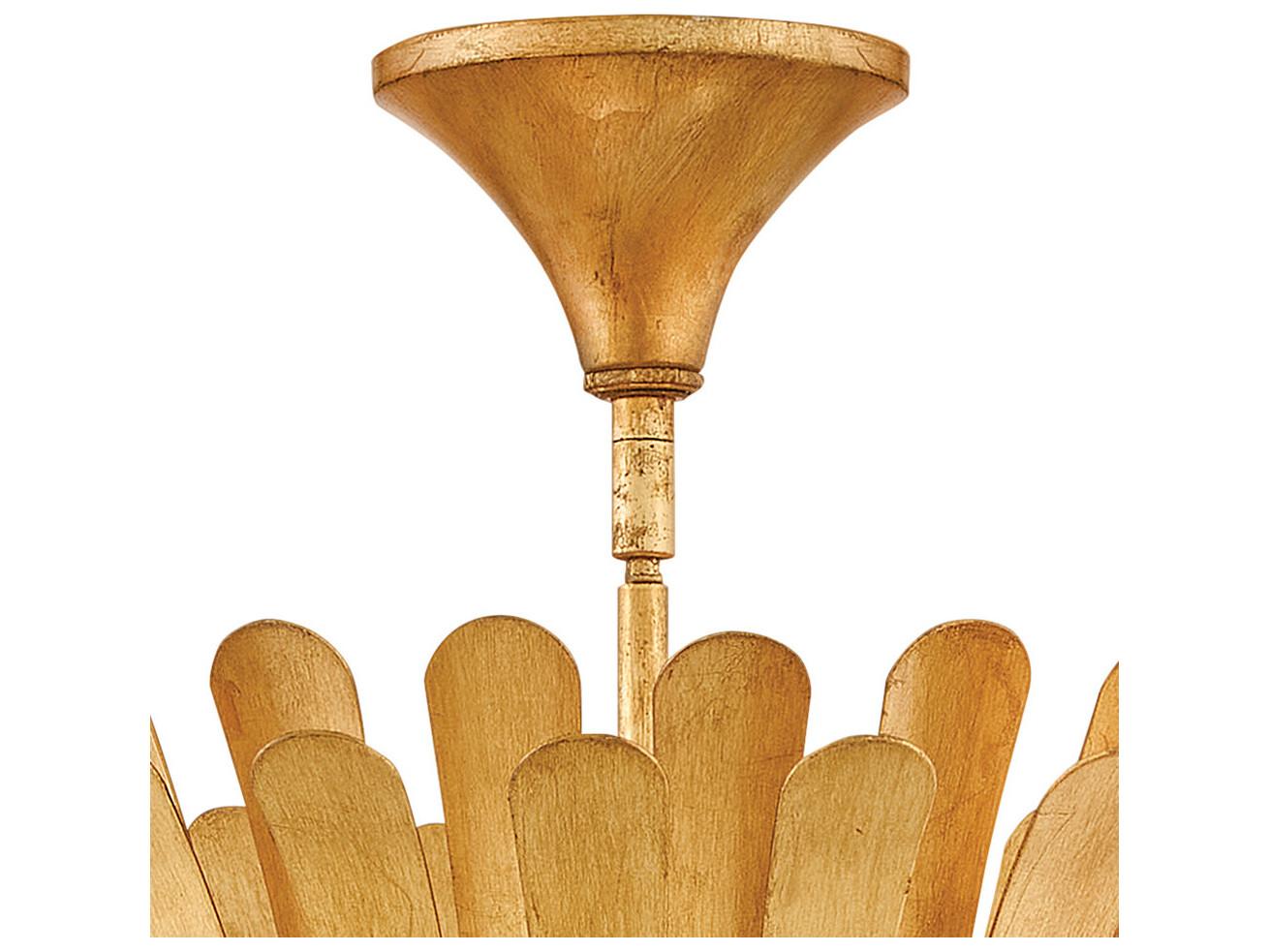 Hinkley Reina 3-Light Distressed Brass Semi Flush Mount