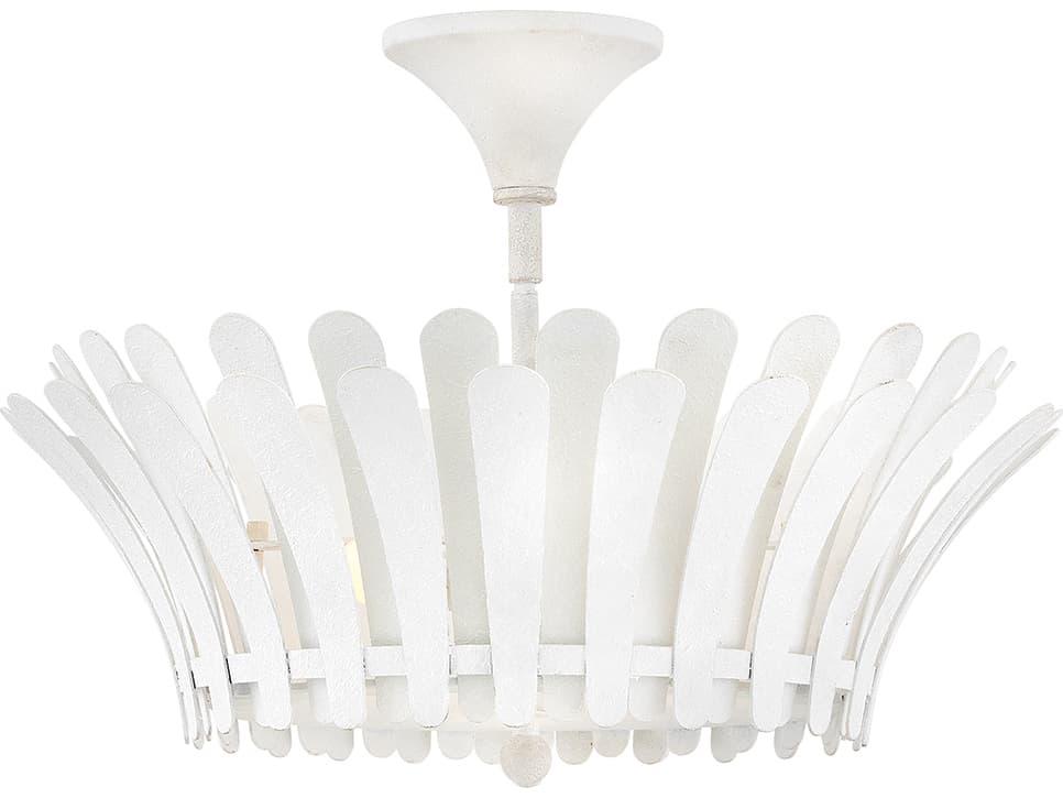 Hinkley Reina 3-Light Textured Plaster White Semi Flush Mount