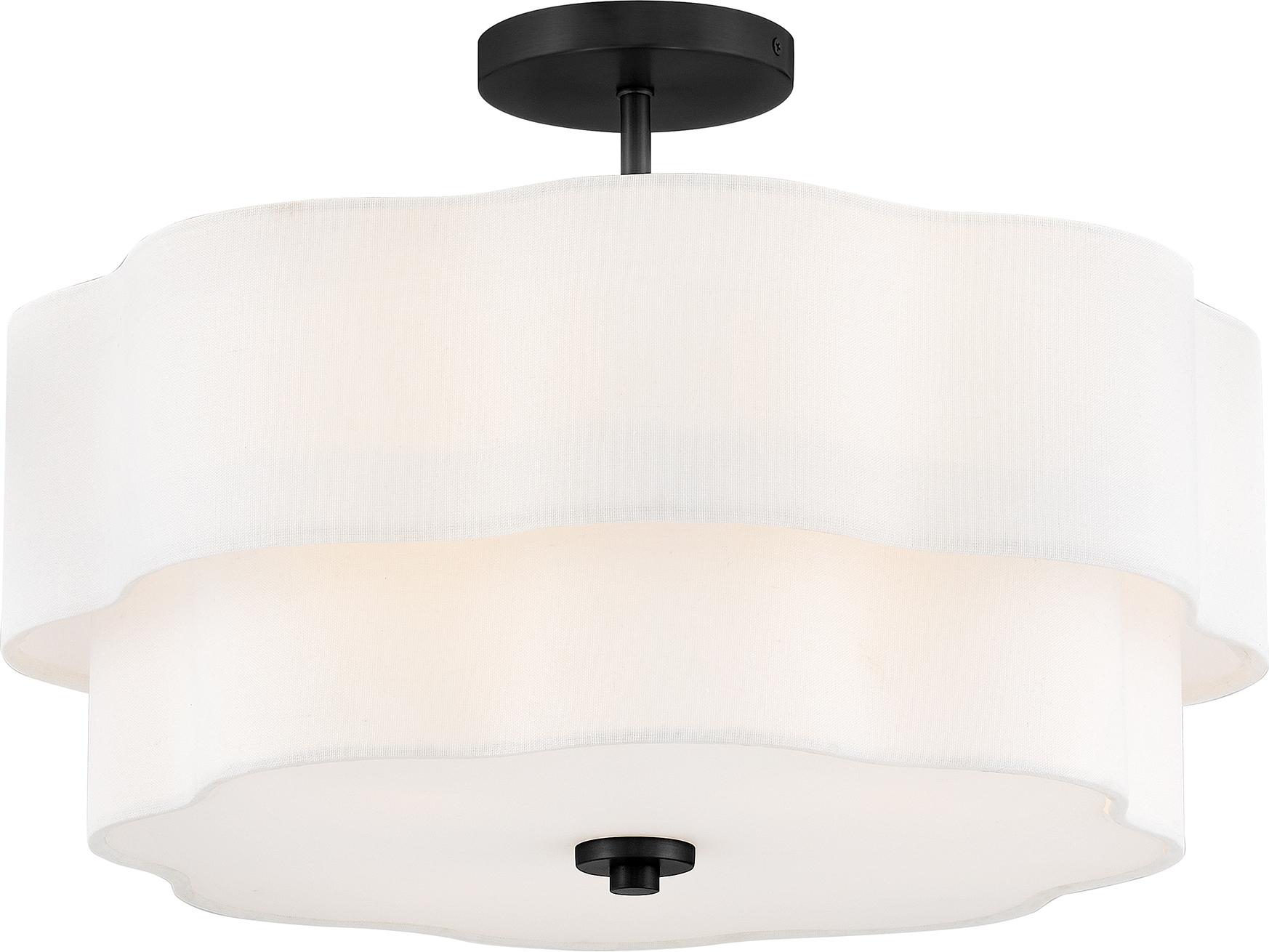 Hinkley Gwen 4-Light Black Round Tiered Semi Flush Mount