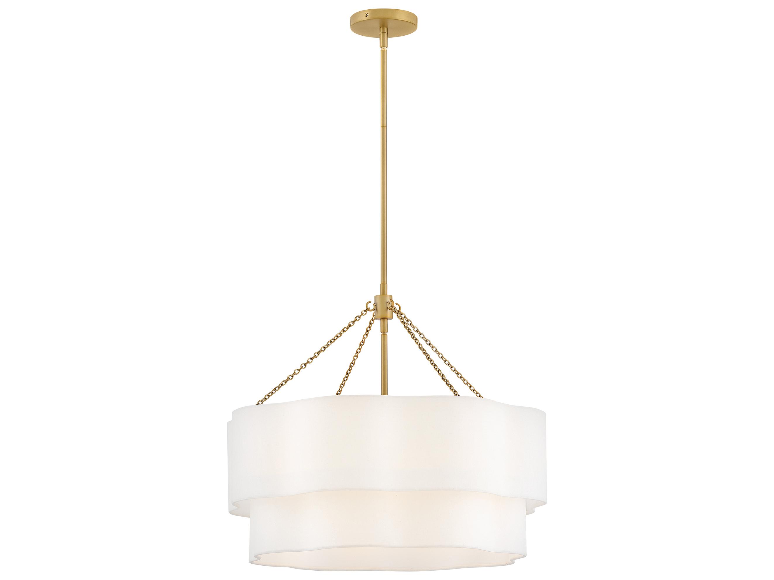 Hinkley Gwen 5-Light Lacquered Brass Round Tiered Pendant