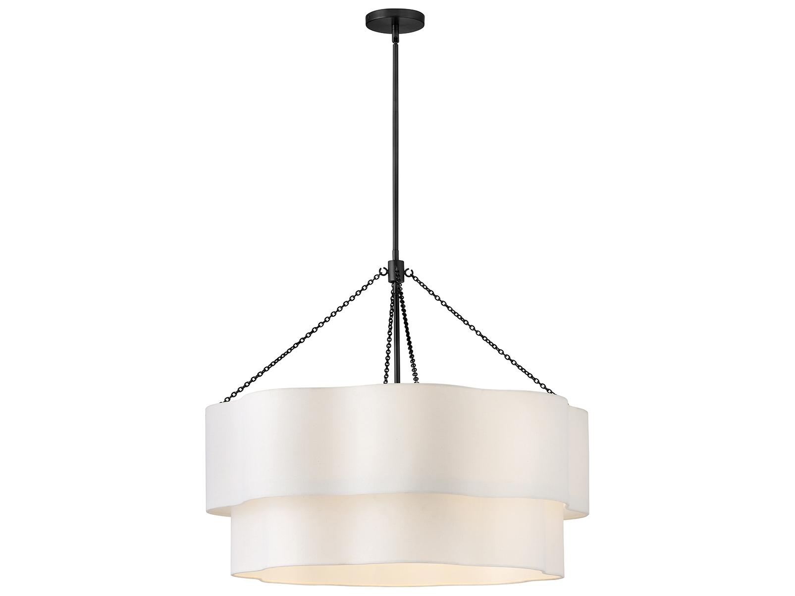 Hinkley Gwen 8-Light Black Drum Tiered Chandelier