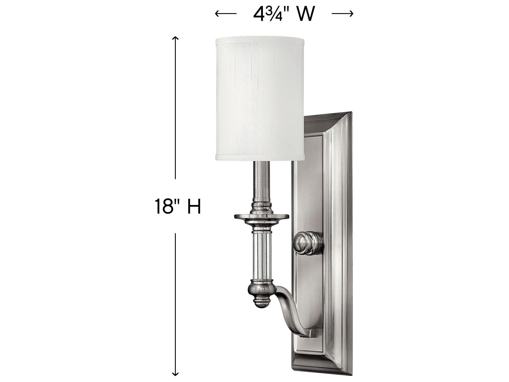 Hinkley Sussex 1-Light Brushed Nickel Glass Wall Sconce
