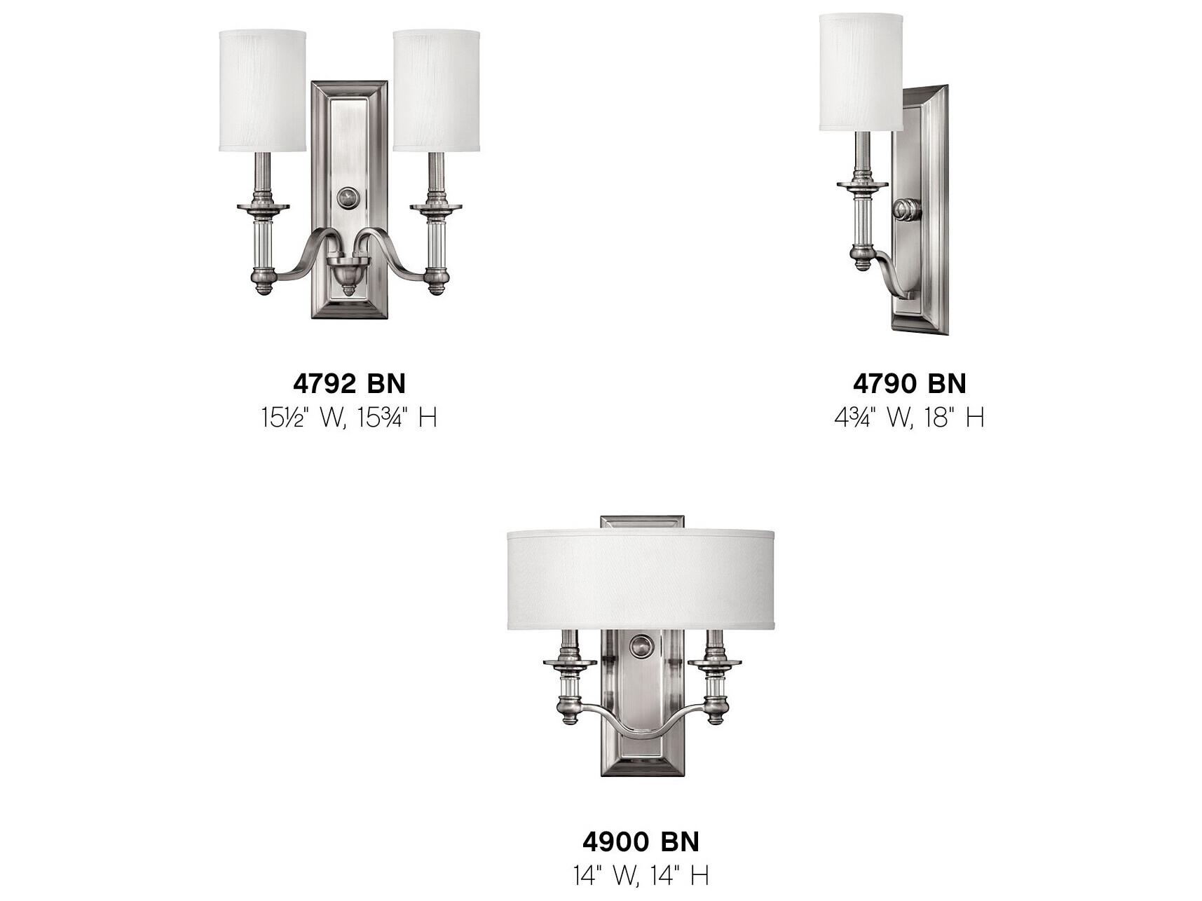 Hinkley Sussex 1-Light Brushed Nickel Glass Wall Sconce