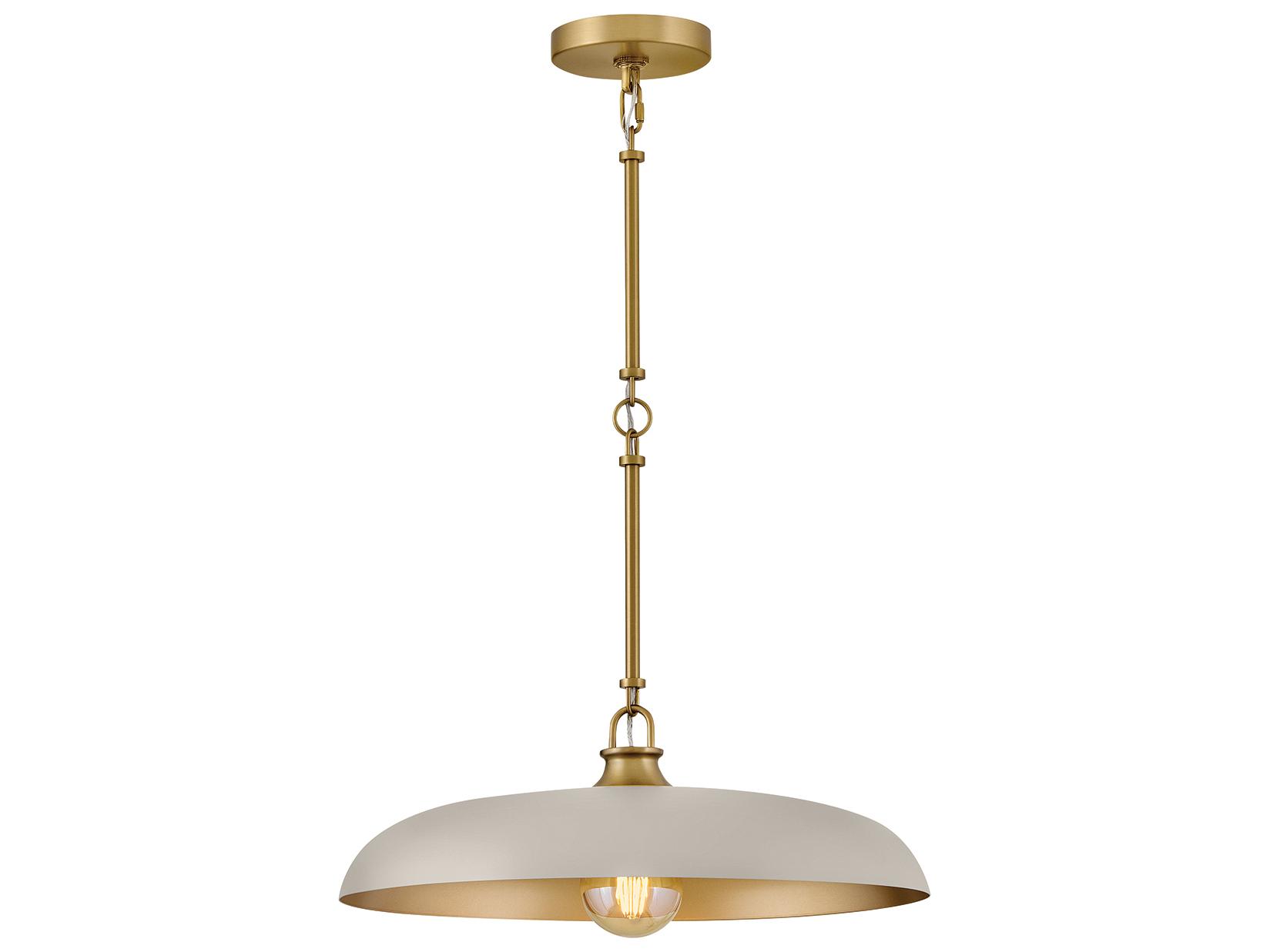 Hinkley Sadie 1-Light Lacquered Brass Gray Dome Pendant