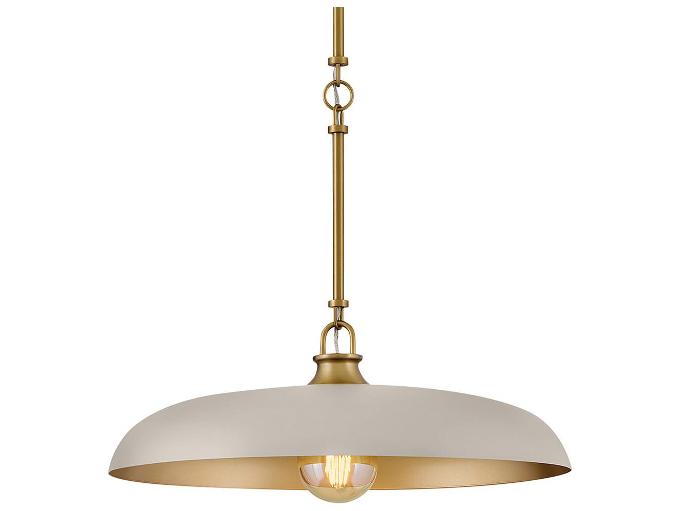 Hinkley Sadie 1-Light Lacquered Brass Gray Dome Pendant