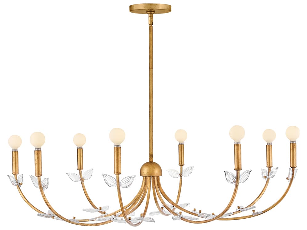 Hinkley Aliso 8-Light Distressed Brass Candelabra Chandelier