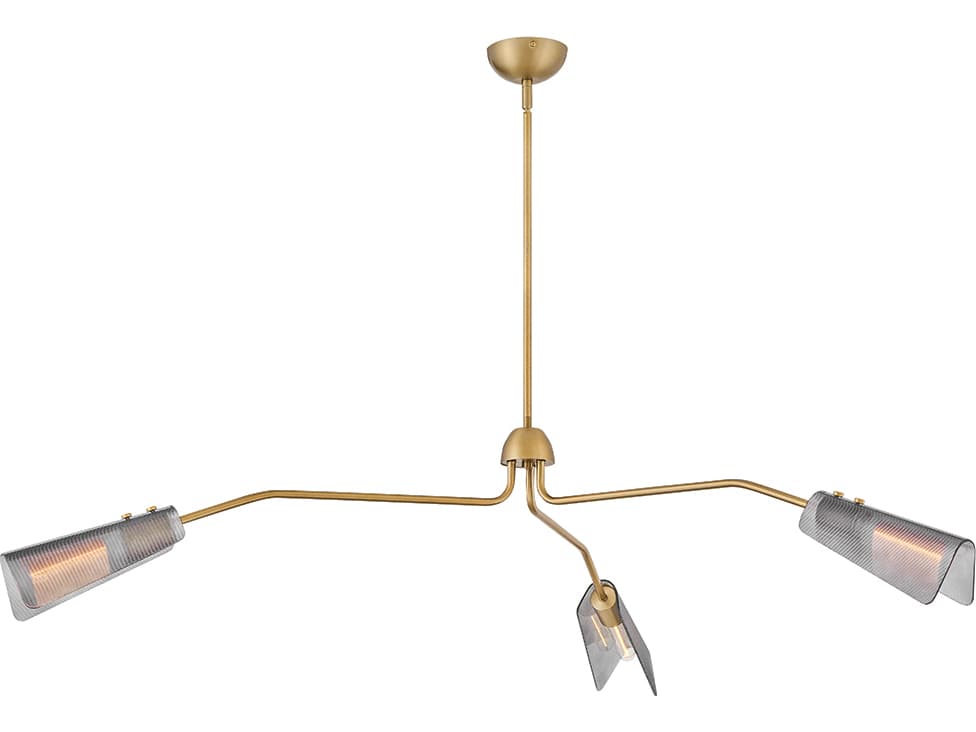 Hinkley Altman 3-Light Lacquered Brass Chandelier