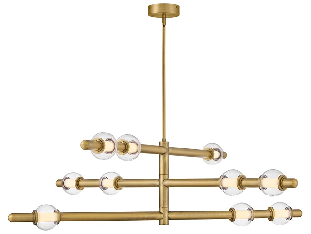 Hinkley Saxon Lacquered Brass Globe Linear Chandelier