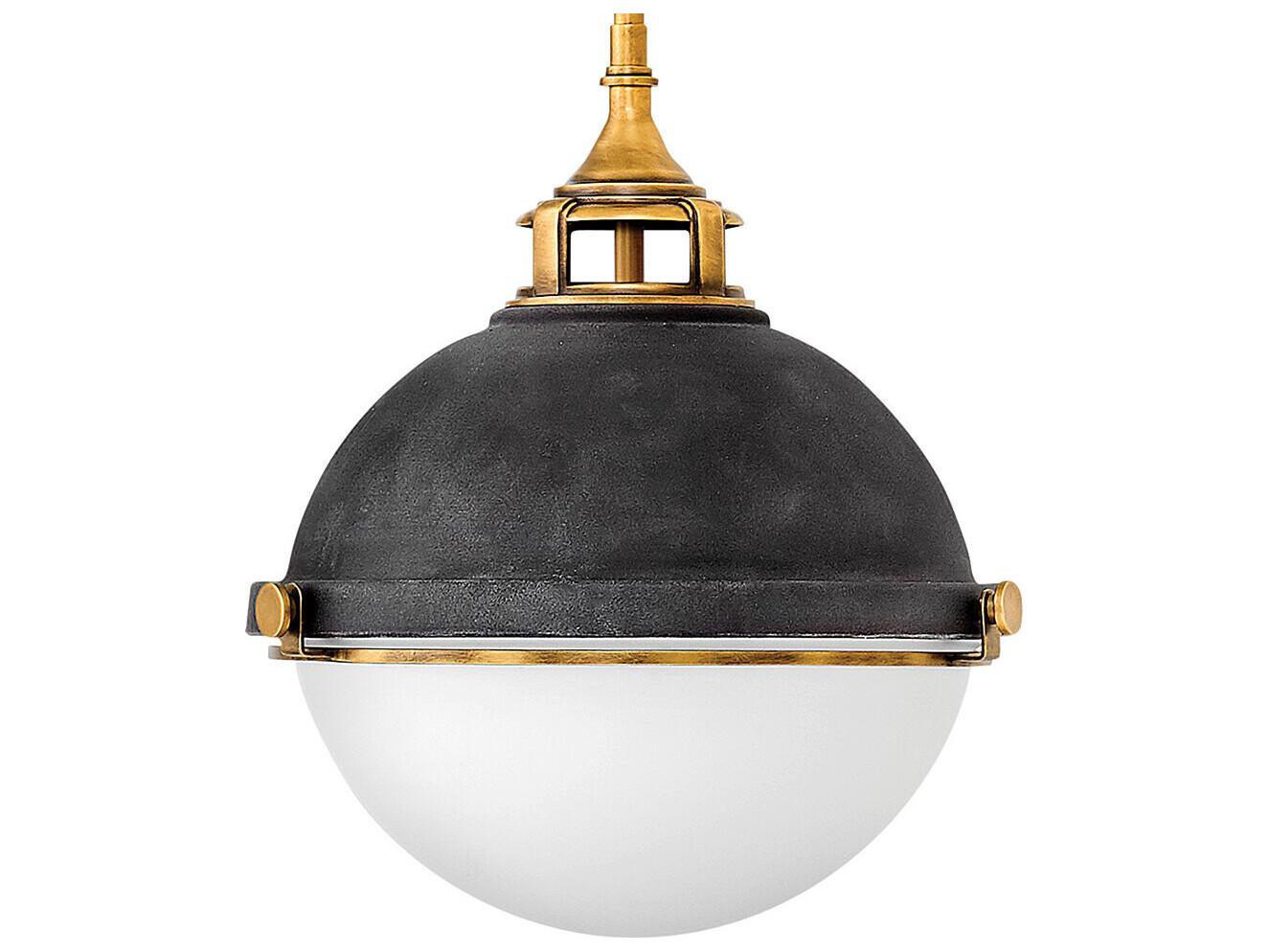 Hinkley Fletcher 2-Light Aged Zinc Brown Glass Globe Pendant