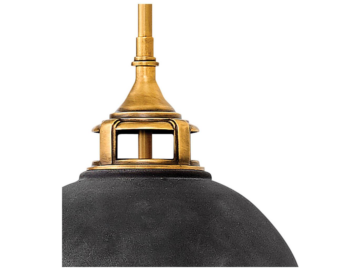 Hinkley Fletcher 2-Light Aged Zinc Brown Glass Globe Pendant