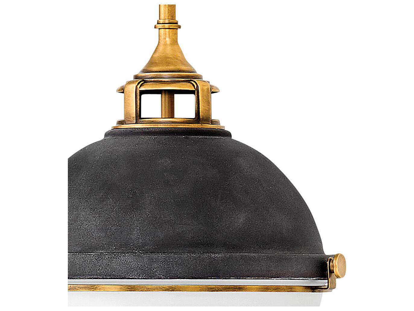 Hinkley Fletcher 2-Light Aged Zinc Brown Glass Globe Pendant