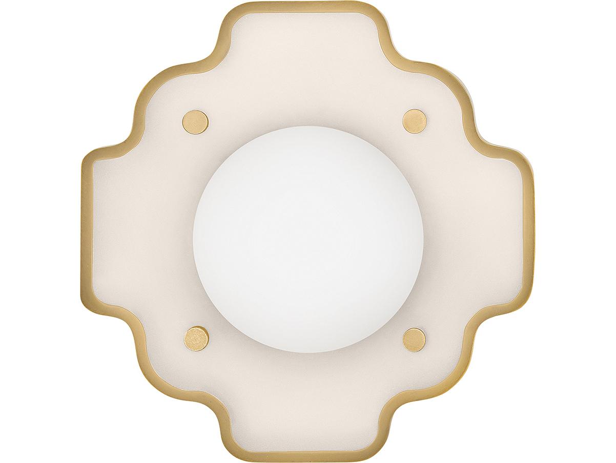 Hinkley Howe 1-Light Light Taupe Heritage Brass White Wall Sconce