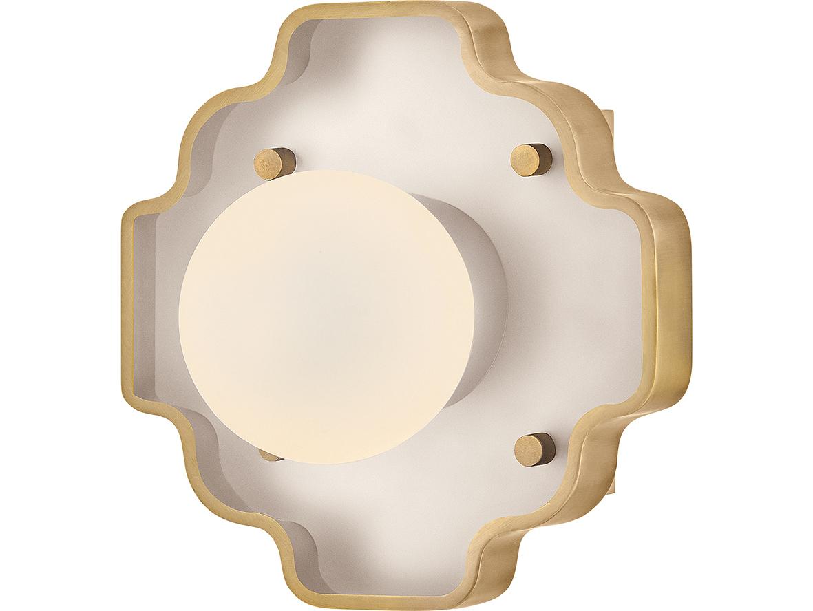 Hinkley Howe 1-Light Light Taupe Heritage Brass White Wall Sconce