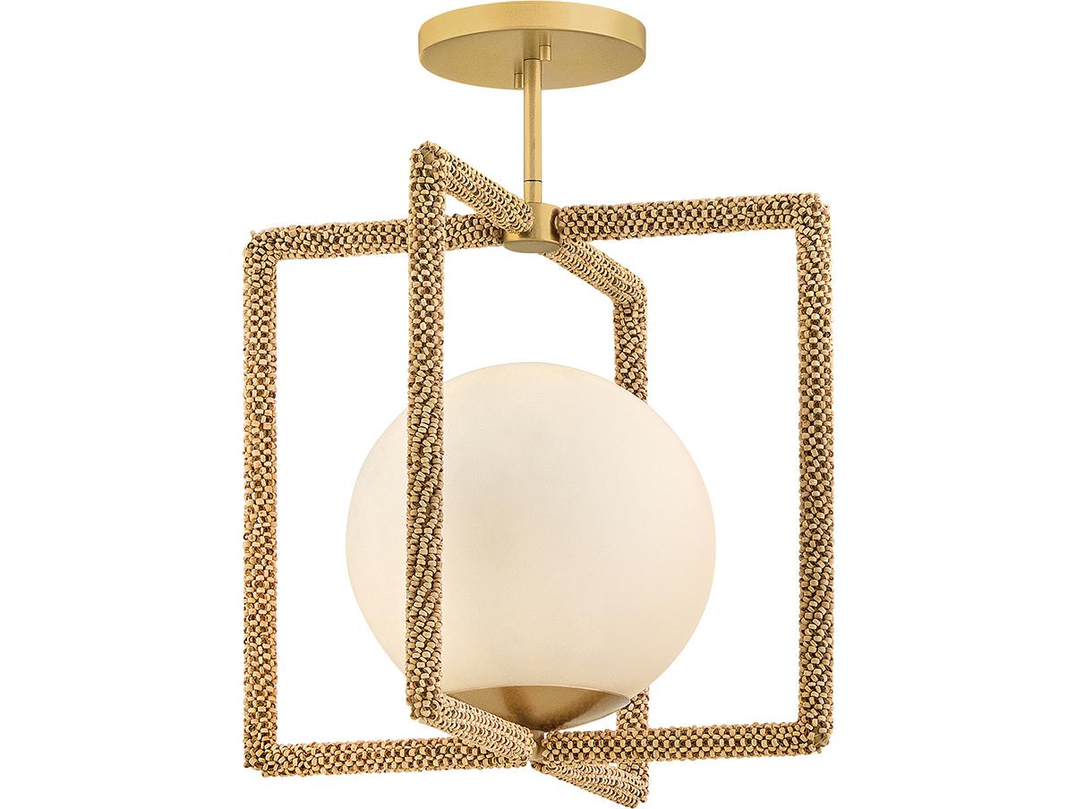 Hinkley Keona 1-Light Deluxe Gold Globe Semi Flush Mount